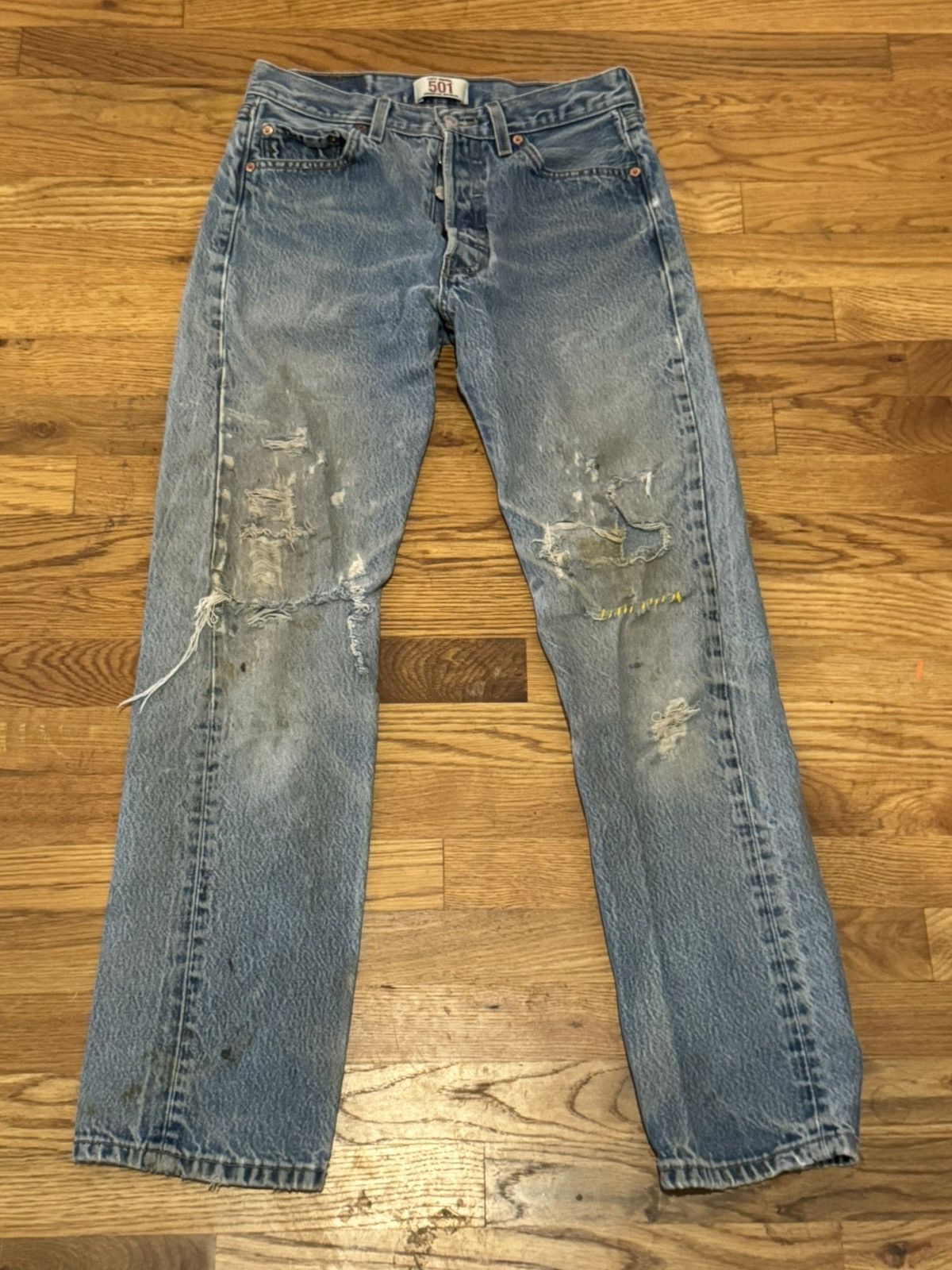 Levi's Vintage 90's Distressed Levi's 501 28x32 Size US 28 / EU 44 - 1 Thumbnail