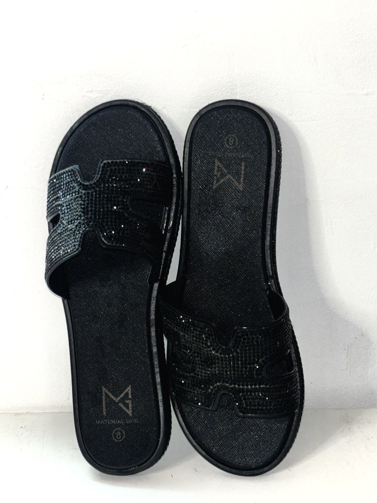 Other Material Girl Black Sparkly Slide Sandals Size US 8 / IT 38 - 1 Thumbnail