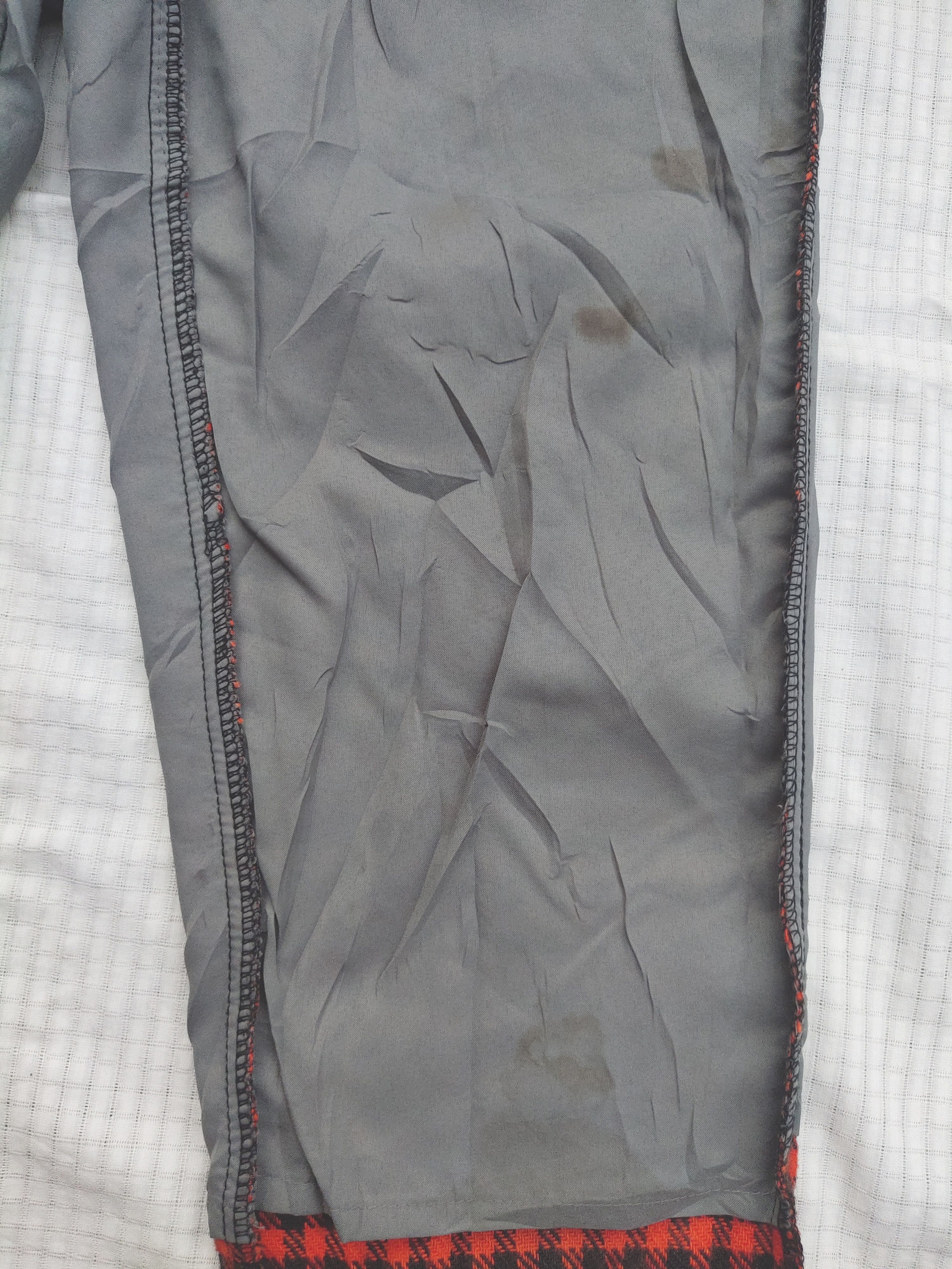 Japanese Brand (P154) Pakcon Orange Black Buffalo Plaid Taper Pants Size 25" / US 0 / IT 36 - 9 Thumbnail