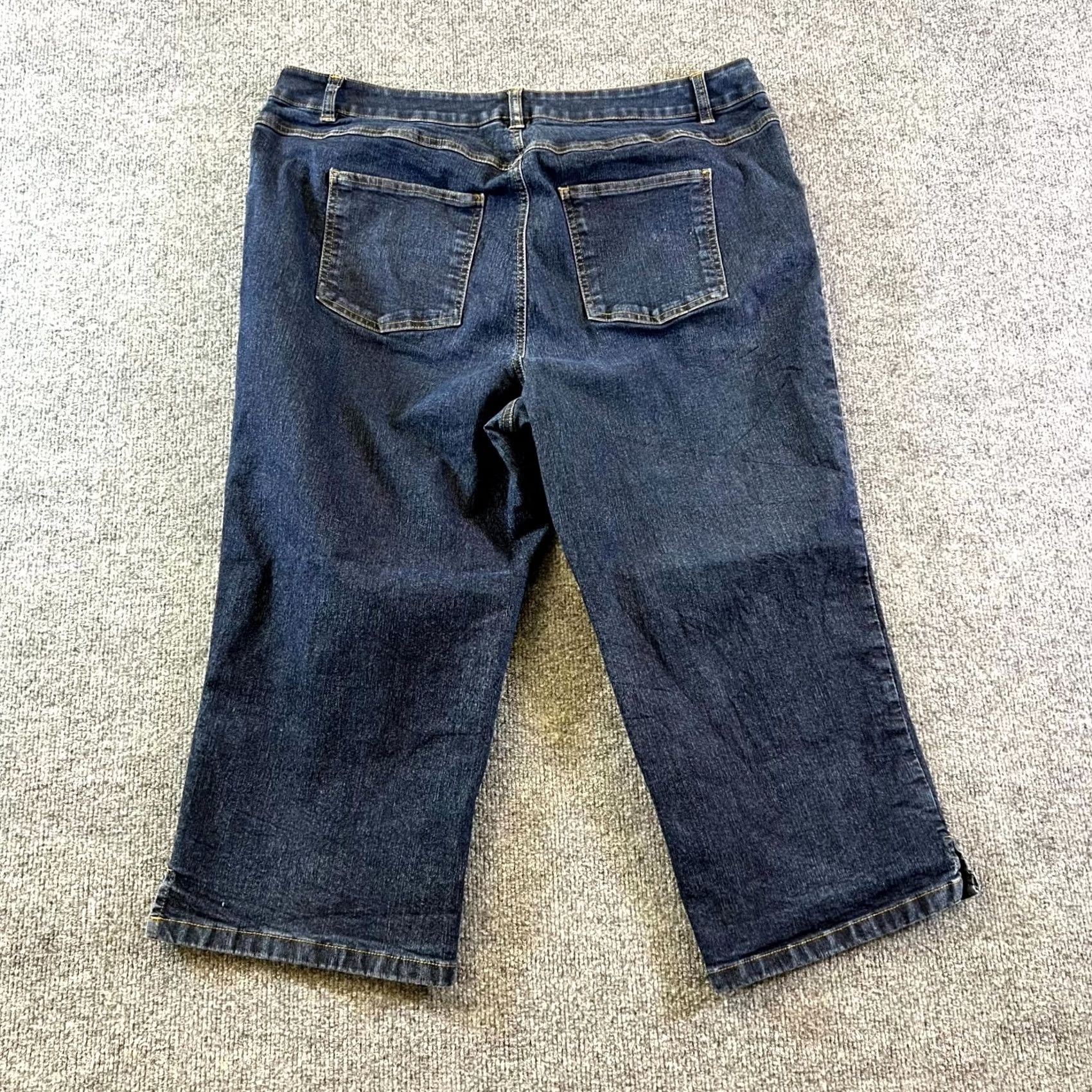 Vintage Woman Within Capri Jeans Women's 18W Blue Denim Cotton Straight Leg Streetwear Jeans Size 40" / US 18 - 2 Thumbnail