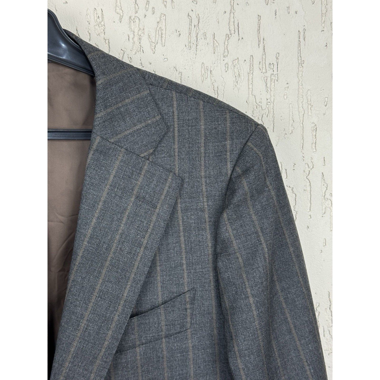 Suitsupply Suitsupply Gray Striped Havana VBC Wool Blazer Sport Jacket Size 36R - 7 Thumbnail