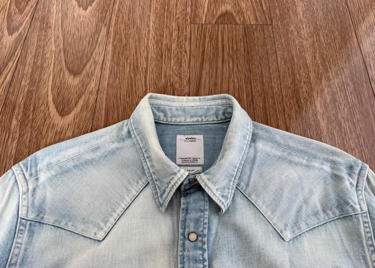 Visvim VISVIM SOCIAL SCULPTURE SHIRT DAMAGED Wash Denim Shirt Size US M / EU 48-50 / 2 - 3 Thumbnail