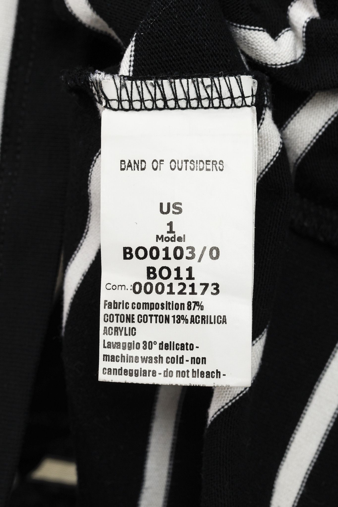 Band Of Outsiders Band of Outsiders Striped Cotton 3/4-Sleeve T-Shirt Size US S / EU 44-46 / 1 - 9 Thumbnail