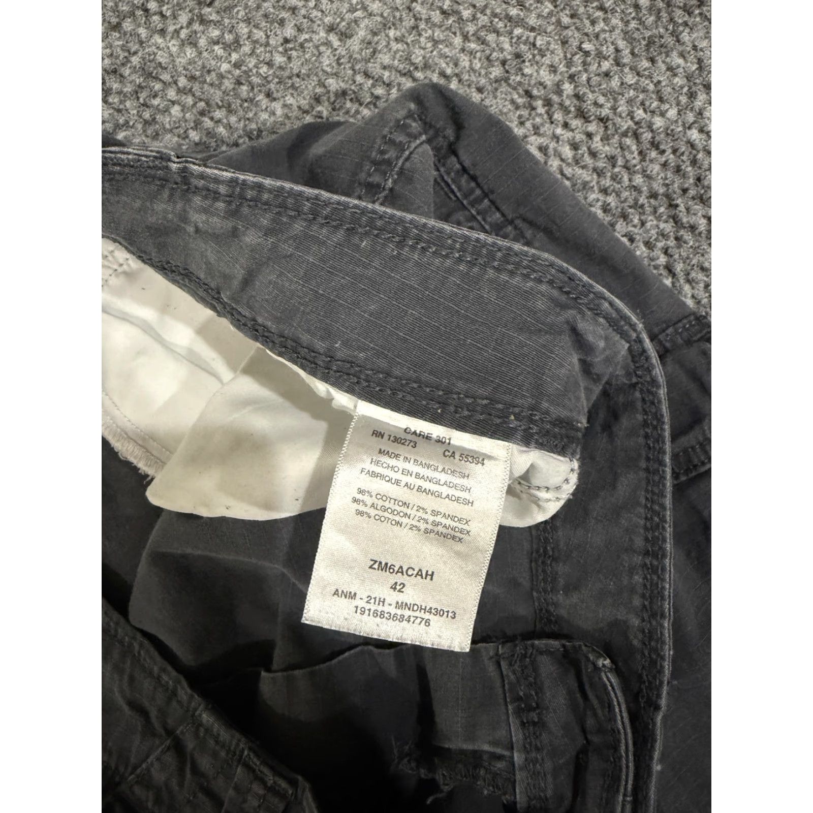 Wrangler Wrangler Authentics Cargo Shorts Mens 42 Gray Canvas Stretch Pockets Size US 42 / EU 58 - 5 Thumbnail