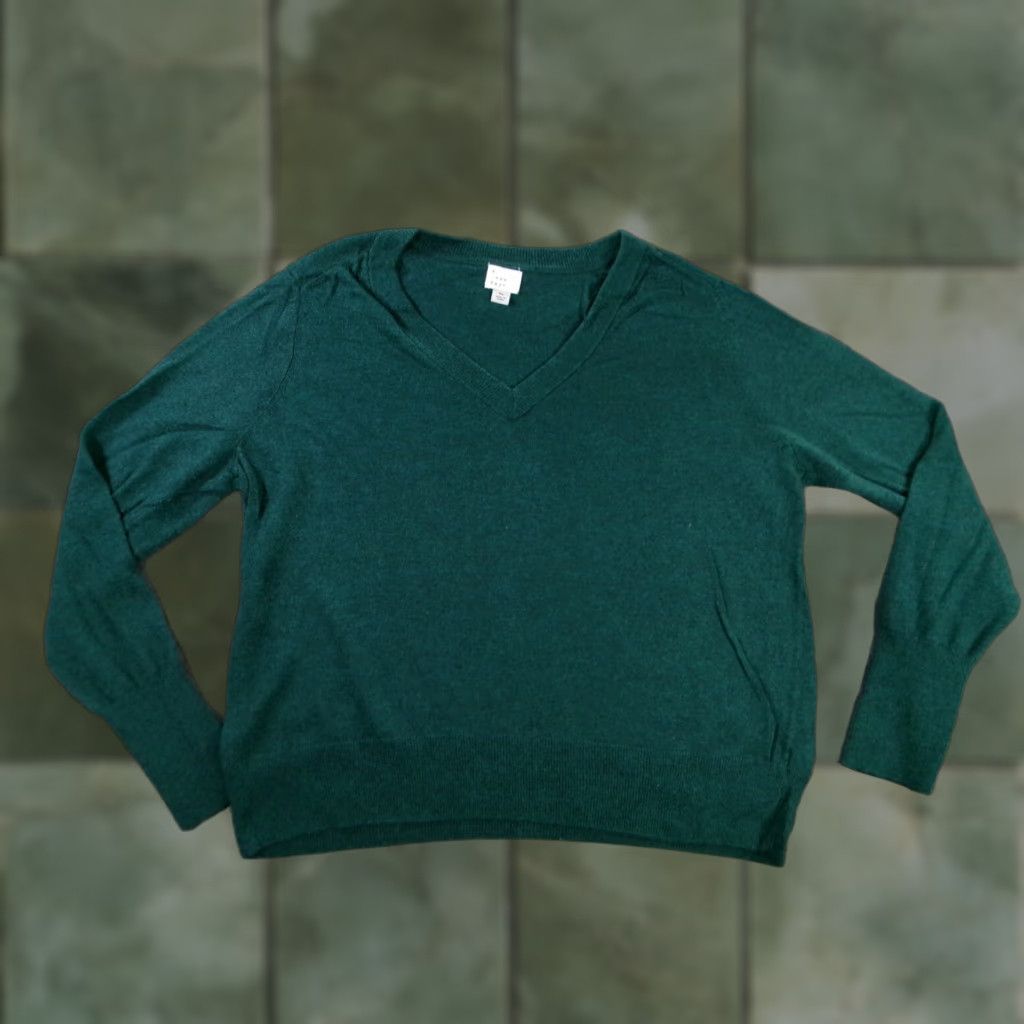 Vintage A New Day Sweater Women XL Green V-Neck Pullover Knit 90s Classic Preppy Casual/Lounge Day Size XL / US 12-14 / IT 48-50 - 1 Thumbnail