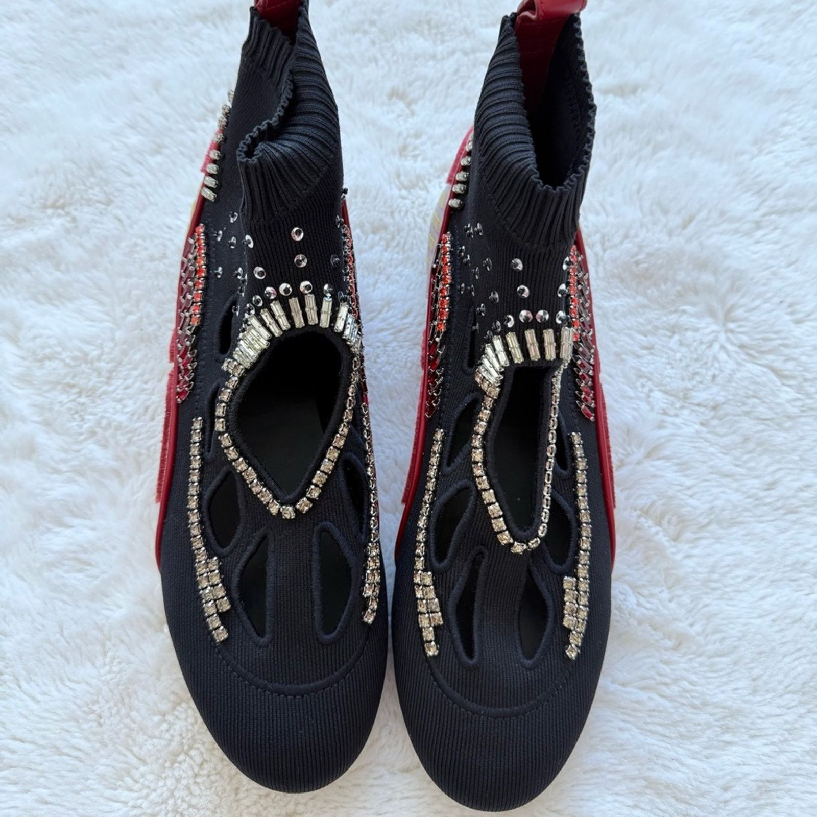 Valentino NEW!! Valentino women ankle booties with crystals size 37 EU Size US 7 / IT 37 - 3 Thumbnail