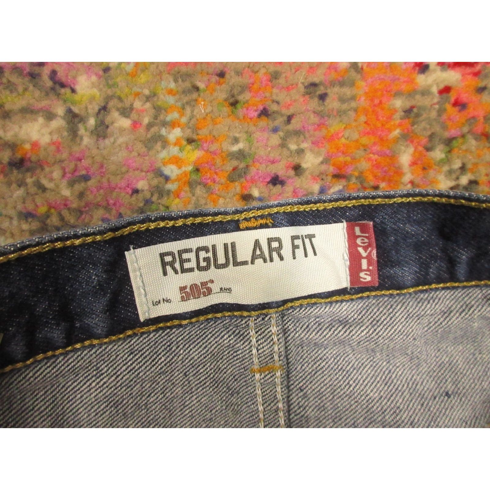 Levi's Levi's 505 Jeans 38x32 Regular Fit Straight Leg Blue Medium Wash Denim Men Size US 38 / EU 54 - 3 Thumbnail
