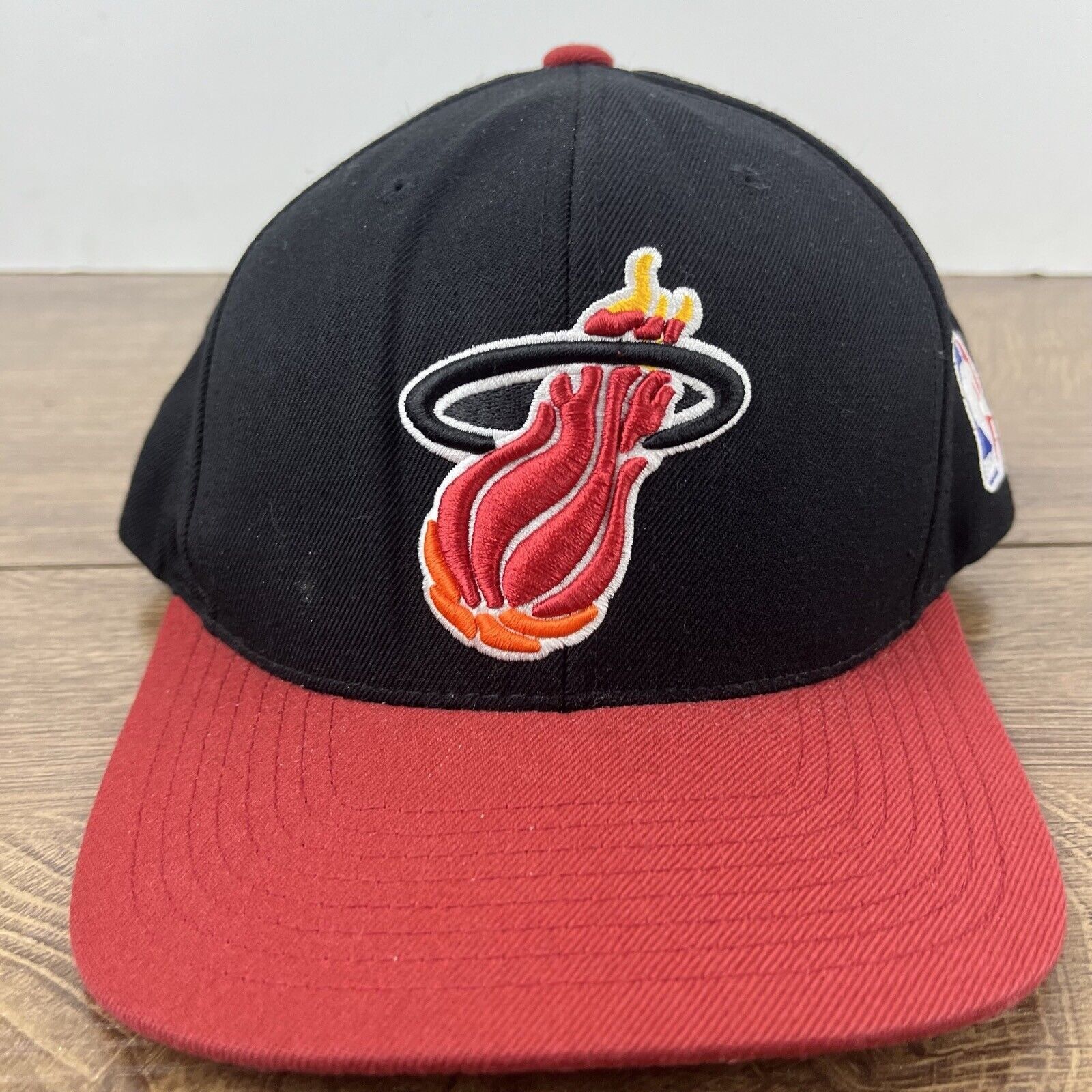 Mitchell & Ness Miami Heat Snapback Hat Black Mitchell & Ness Cap Adjustable Size ONE SIZE - 5 Thumbnail