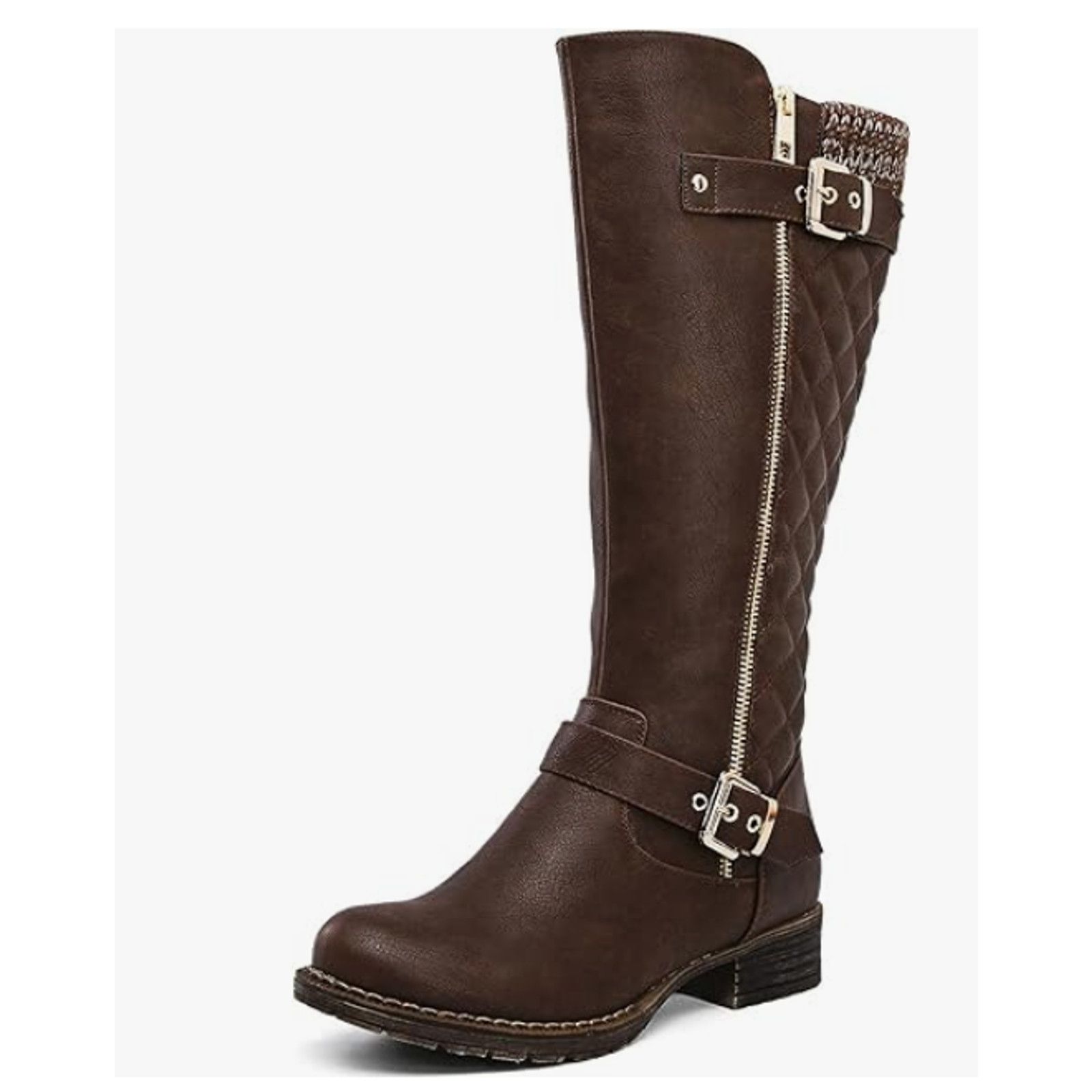The Unbranded Brand Women's Quilted Knee-High Riding Boots SIZE 5.5 Size US 7.5 / IT 37.5 - 1 Thumbnail