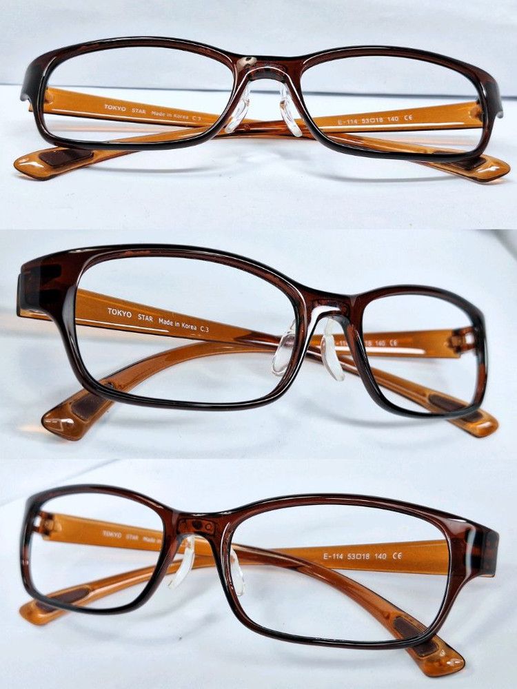Other TOKYO STAR E-114 Ultralight 7g Ultem Glasses Frame Brown Size ONE SIZE - 5 Thumbnail