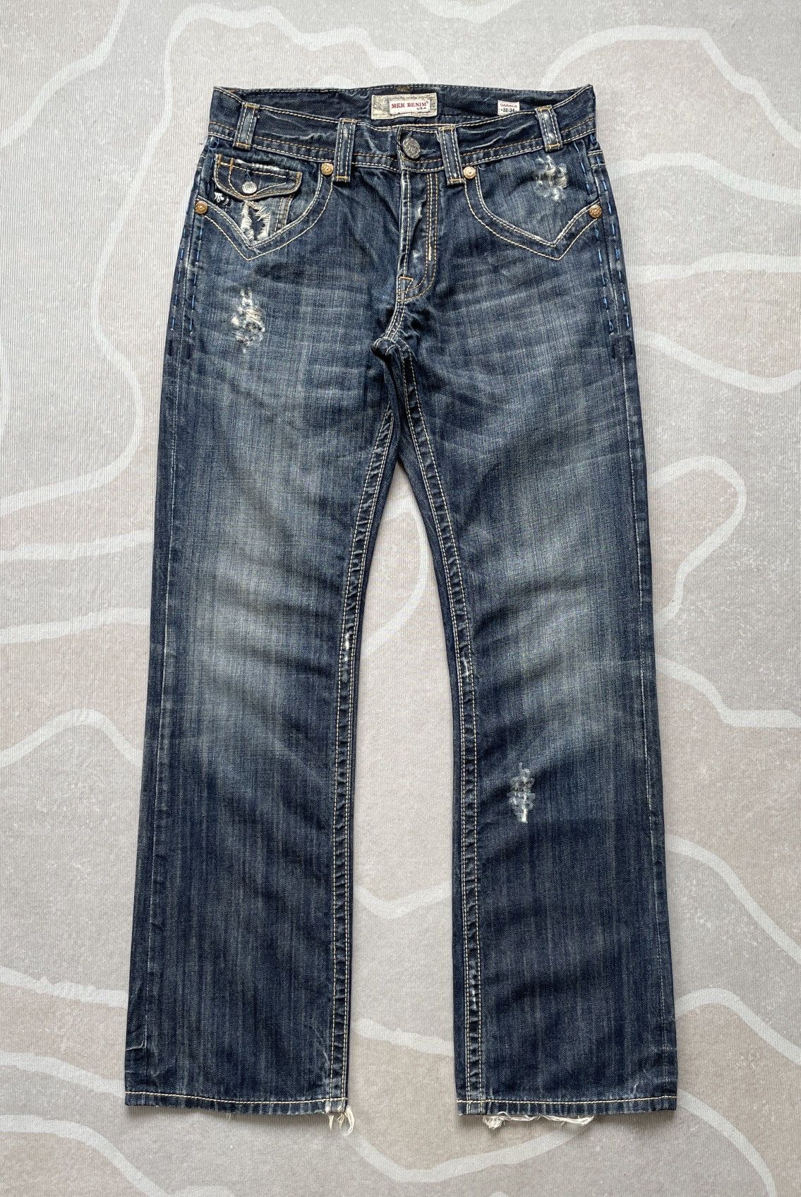 Mek Denim Mek Denim Embroidered Jeans (P81) Size US 32 / EU 48 - 2 Thumbnail