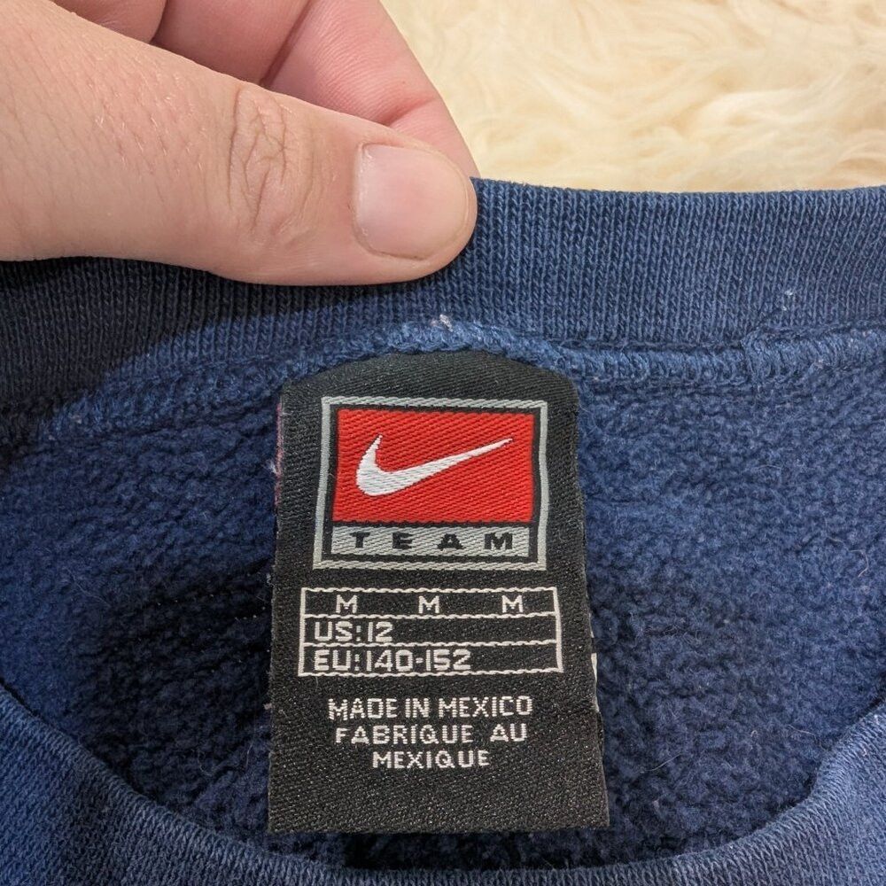 Nike Nike Team 90s Vintage Women's s Blue Swoosh Pullover Sweats Size M / US 6-8 / IT 42-44 - 3 Thumbnail