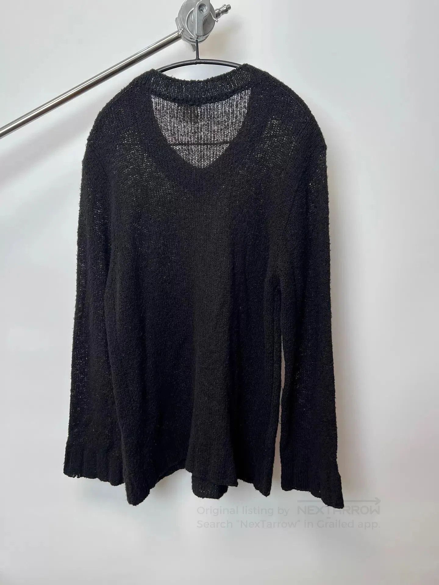 Dries Van Noten Black V-Neck Long Sleeve Knit Sweater. Size US L / EU 52-54 / 3 - 6 Thumbnail
