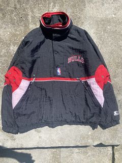Vintage Chicago Bulls Starter puffer Pullover 1/2 Zip Jacket Sz XL 90s  Jordan