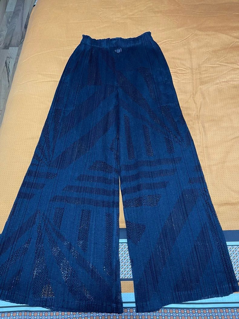 Issey Miyake Issey Miyake Navy blue wide-leg pants Size 25" / US 0 / IT 36 - 3 Thumbnail