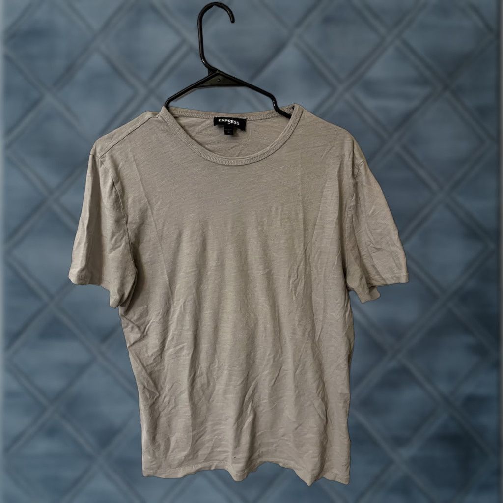 Express EXPRESS Shirt Men M Gray Cotton Spandex Short Sleeve Crew Neck Tee Moisture Wicking Size US M / EU 48-50 / 2 - 1 Thumbnail