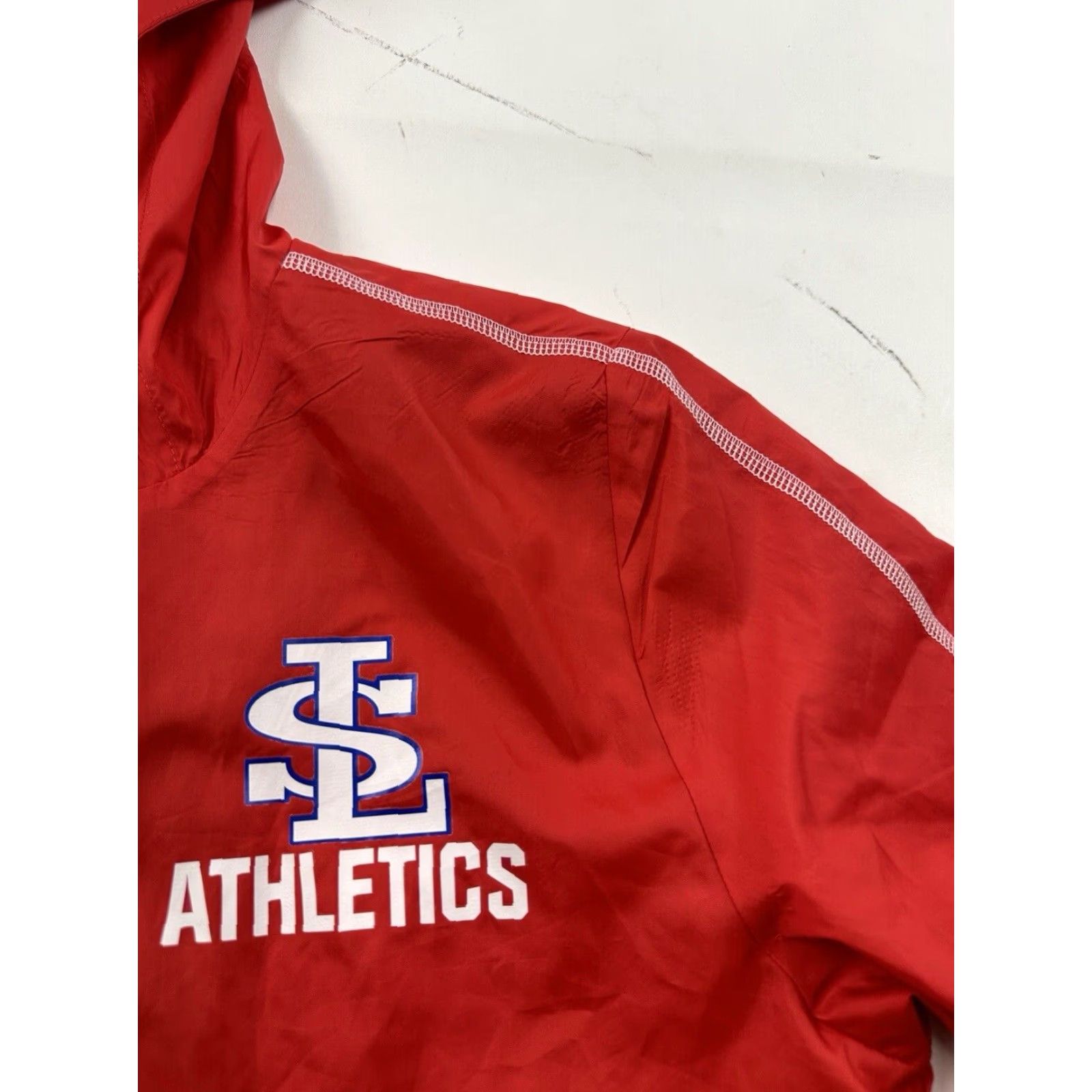 Nike Nike Jacket Womens Small Red Full Zip Hooded Rain Windbreaker La Salle College Womens Size S / US 4 / IT 40 - 3 Thumbnail