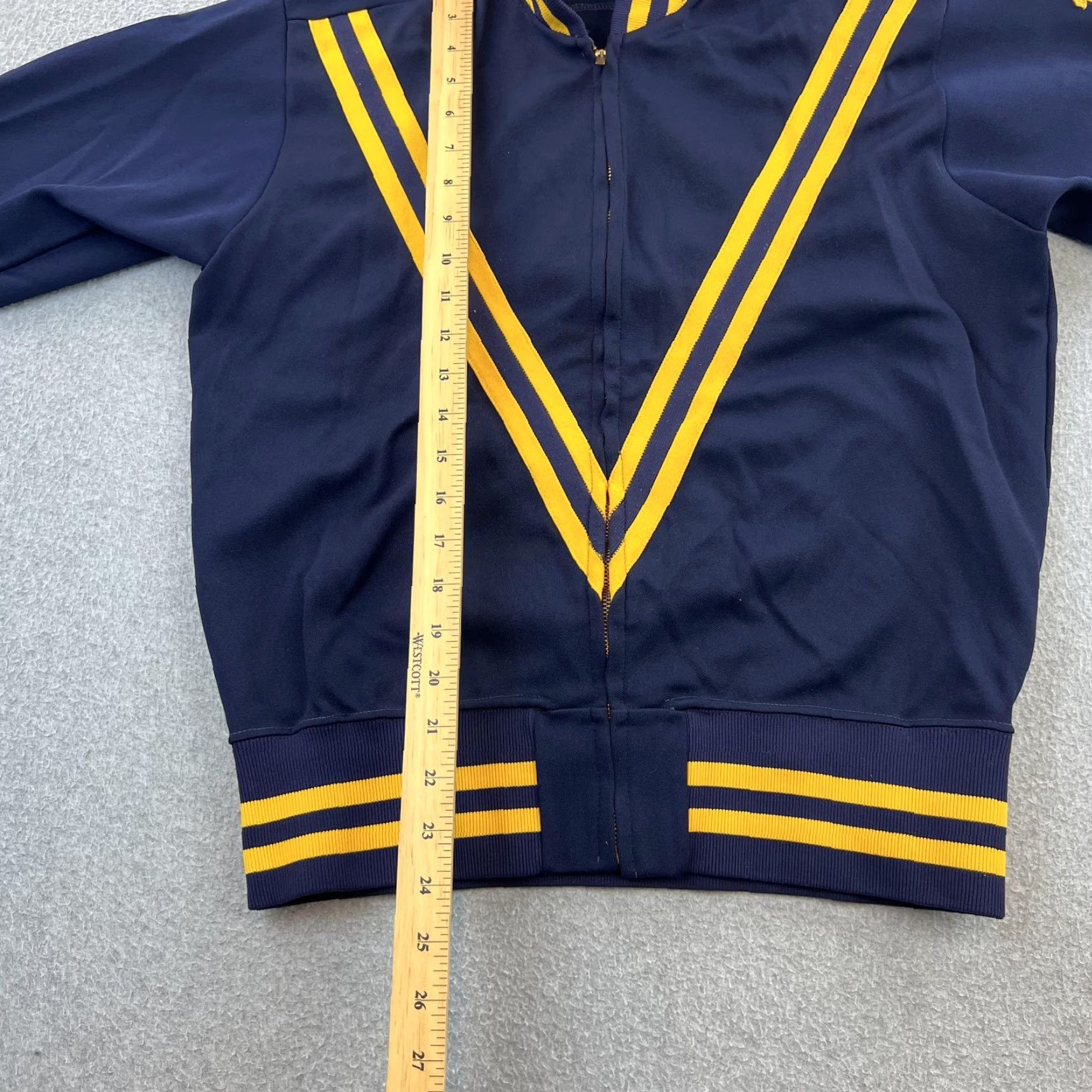 Wilson VINTAGE Wilson Track Jacket Mens Medium Navy Yellow East 60s 70s USA Size US M / EU 48-50 / 2 - 3 Thumbnail