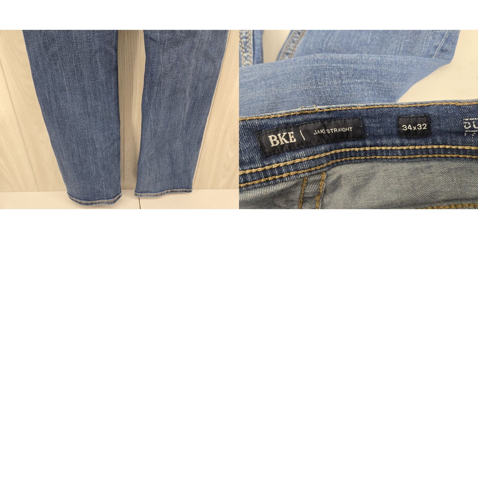 Vintage BKE Jake Jeans Distressed Wash 34x32 Denim Straight Leg 5-Pocket Regular Mens Size US 34 / EU 50 - 9 Thumbnail
