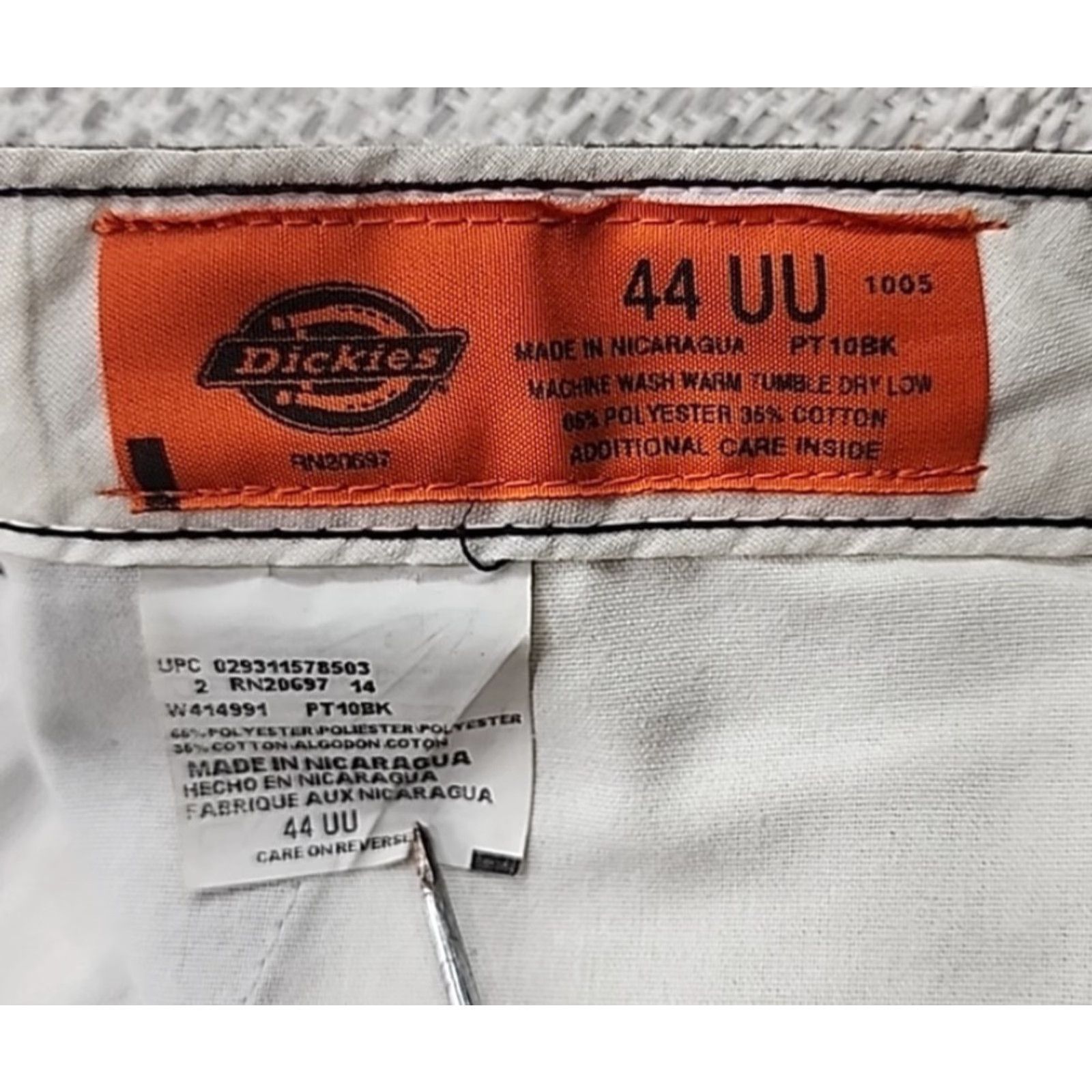 Dickies Dickies Uniform Work Pants Mens 44 UU Black Flat Front Straight Leg 44x32 Size US 44 / EU 60 - 4 Thumbnail