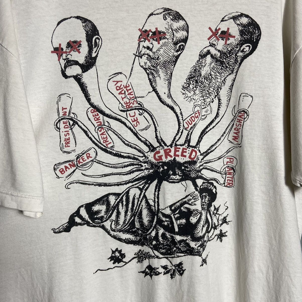 Vintage Rare Vintage 90s Greed War FITTED Hawaii Skateboard T-Shirt Size US XL / EU 56 / 4 - 3 Thumbnail