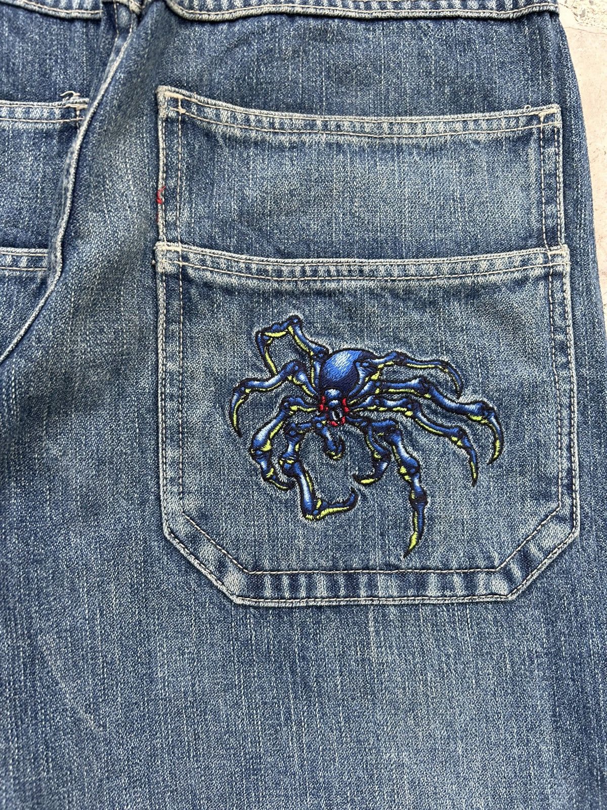 JNCO Jnco Tribal Vintage Spider Wide Leg Denim Blue Size US 30 / EU 46 - 5 Thumbnail