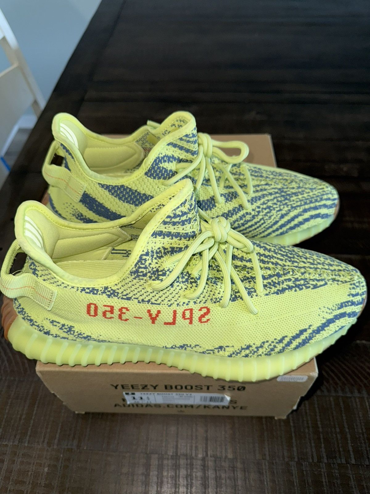 Adidas Yeezy Boost 350 V2 'Semi Frozen Yellow' Size US 11.5 / EU 44-45 - 3 Thumbnail