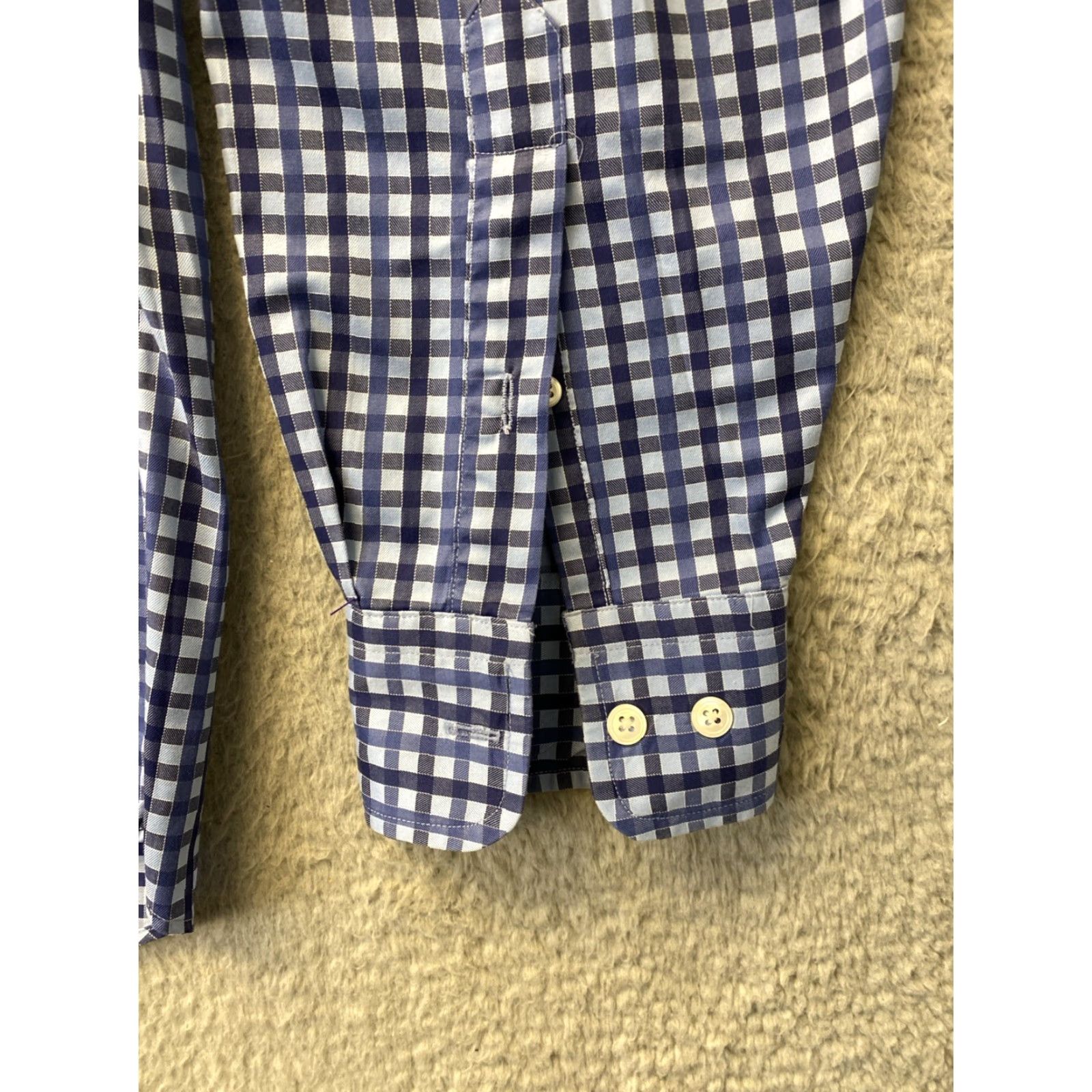 Faconnable VINTAGE Faconnable Men's Cotton Blue Check Long Sleeve Shirt XL Casual Party 90s Usa Size US XL / EU 56 / 4 - 6 Thumbnail