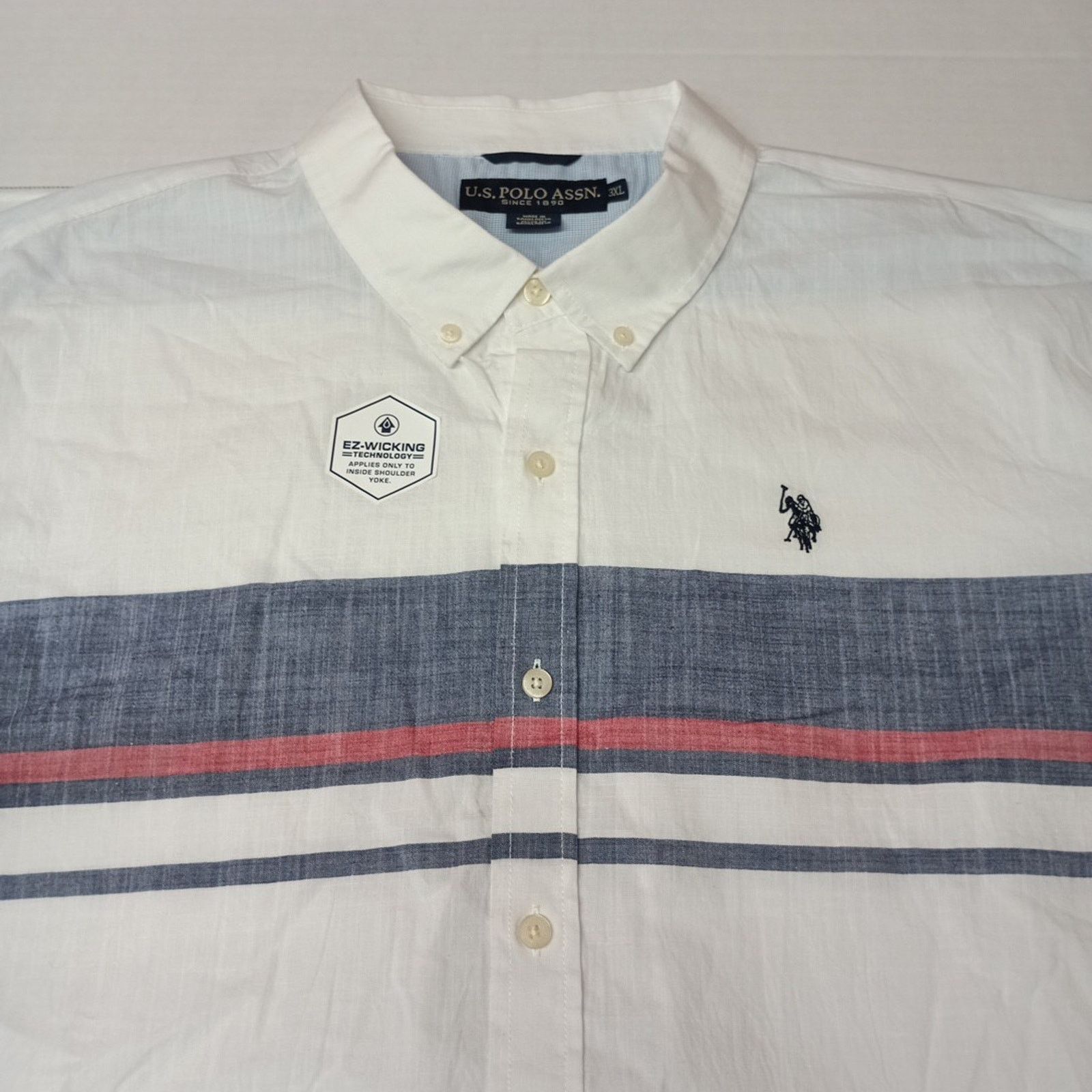 U.S. Polo Assn. U.S. Polo Assn. Woven Shirt Men's 3XL Optic White Ez Wicking Size US XXL / EU 58 / 5 - 2 Thumbnail
