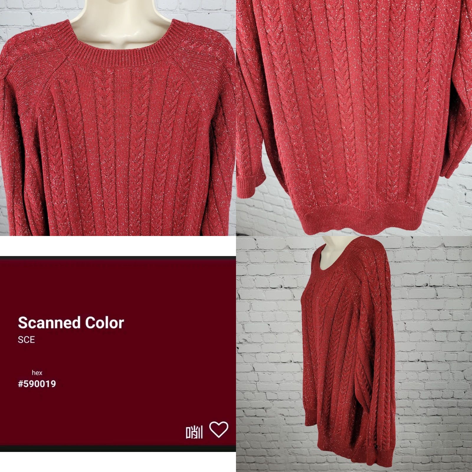Athleta Athleta Red Glitter Pullover Sweater Women 1X Size XL / US 12-14 / IT 48-50 - 8 Thumbnail