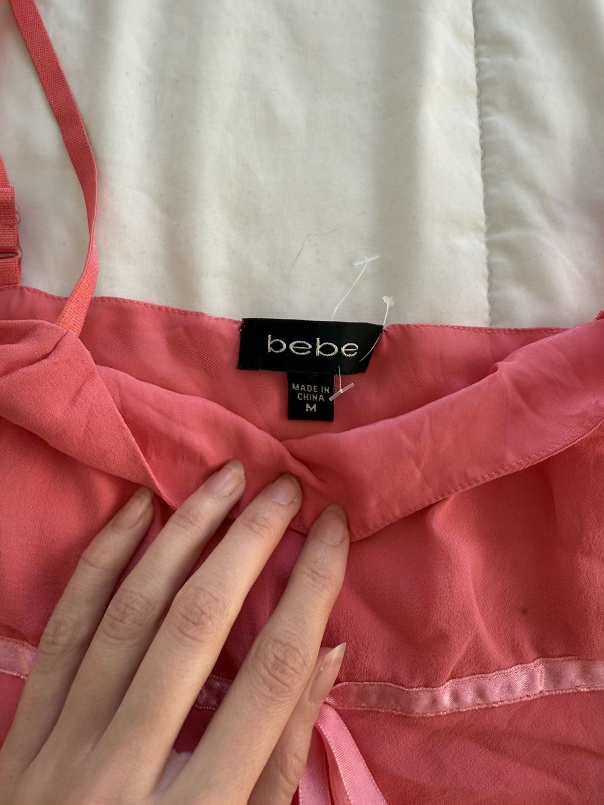 Bebe Bebe pink 100% silk babydoll camisole Size M / US 6-8 / IT 42-44 - 3 Thumbnail