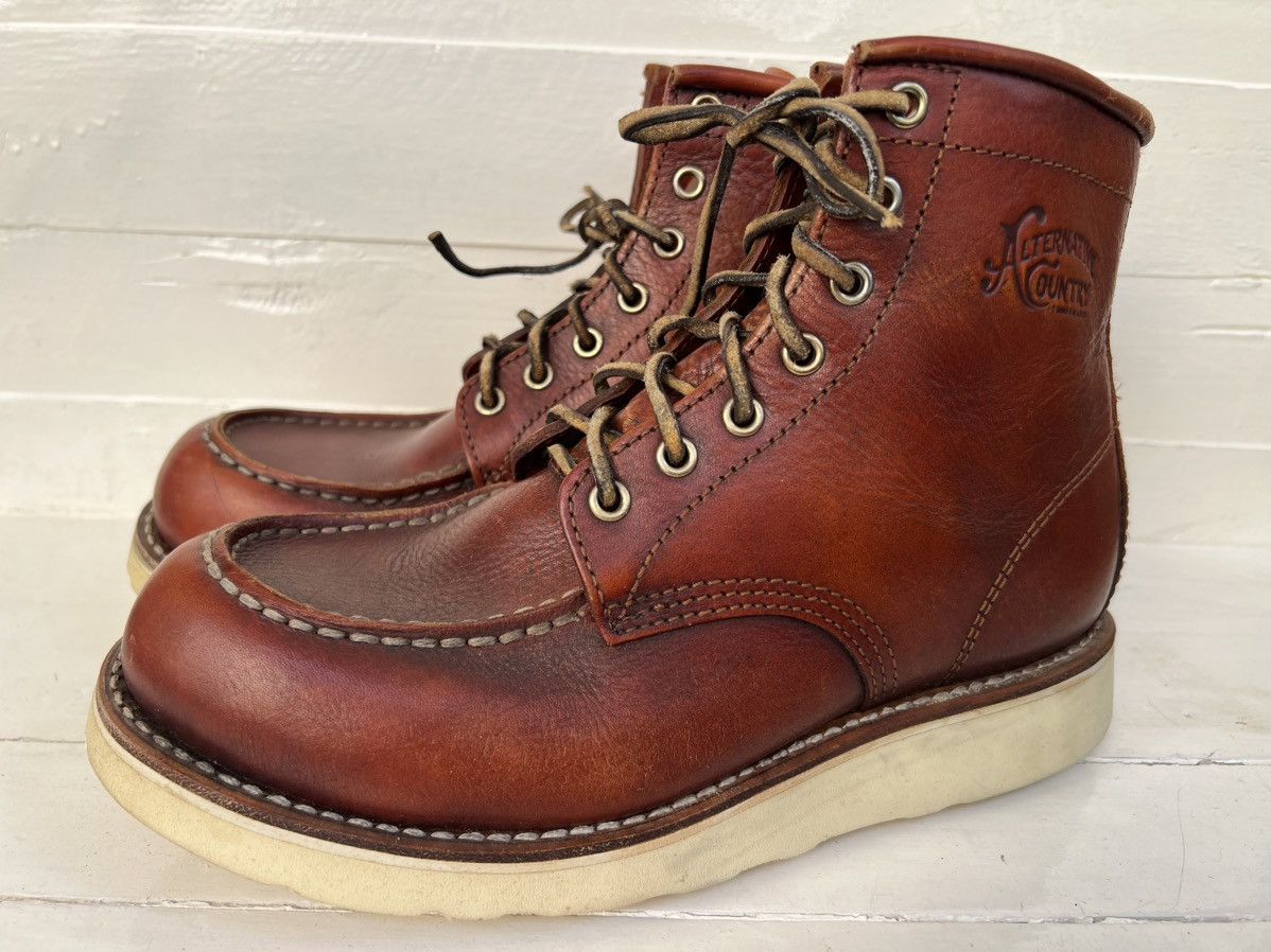 Japanese Brand Alternative Country DAY WALKER Brown leather Men’s Boots Size US 8 / EU 41 - 4 Thumbnail