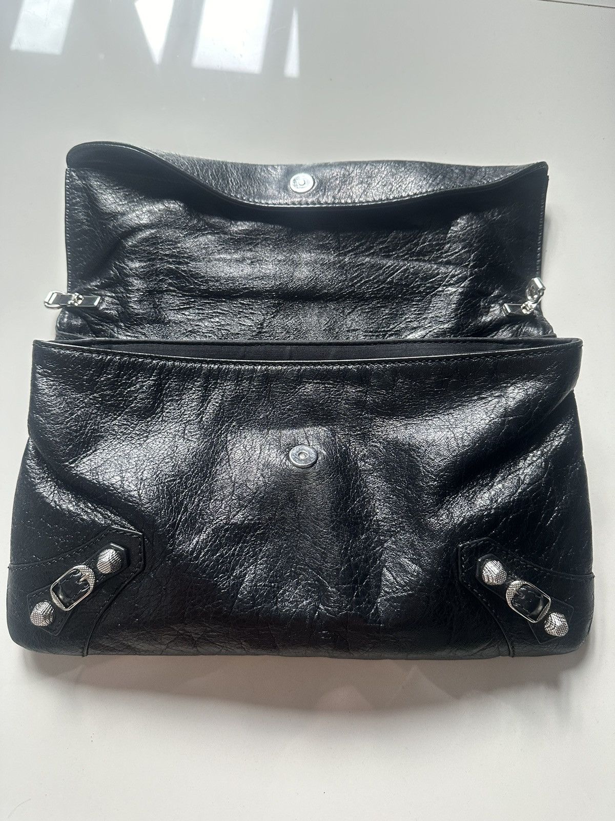 Balenciaga balenciaga black leather clutch bag envelope lambskin Size ONE SIZE - 5 Thumbnail
