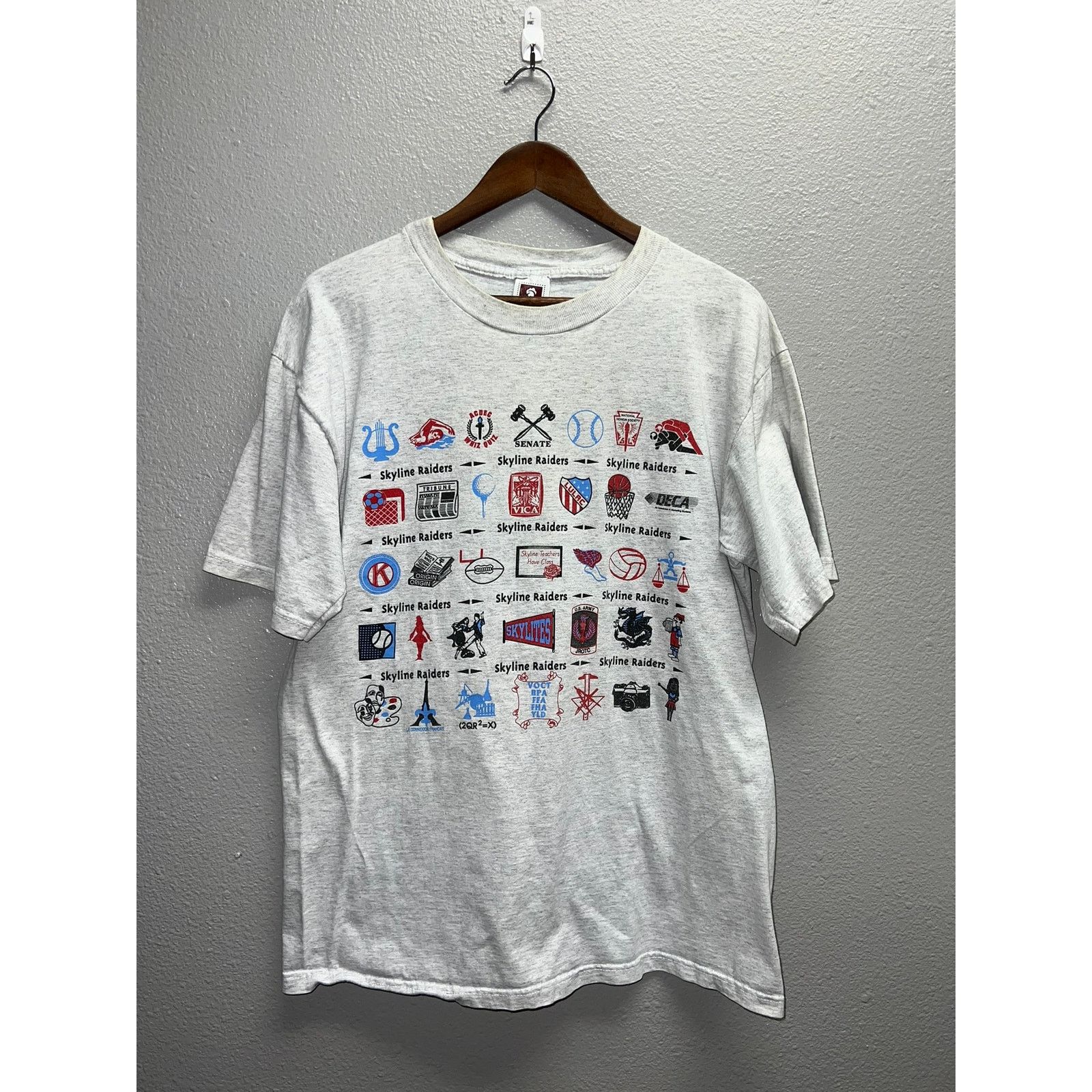 Vintage Vintage Skyline Shirt Skyline Raiders Dallas Texas Tee 90s L Size US L / EU 52-54 / 3 - 1 Thumbnail