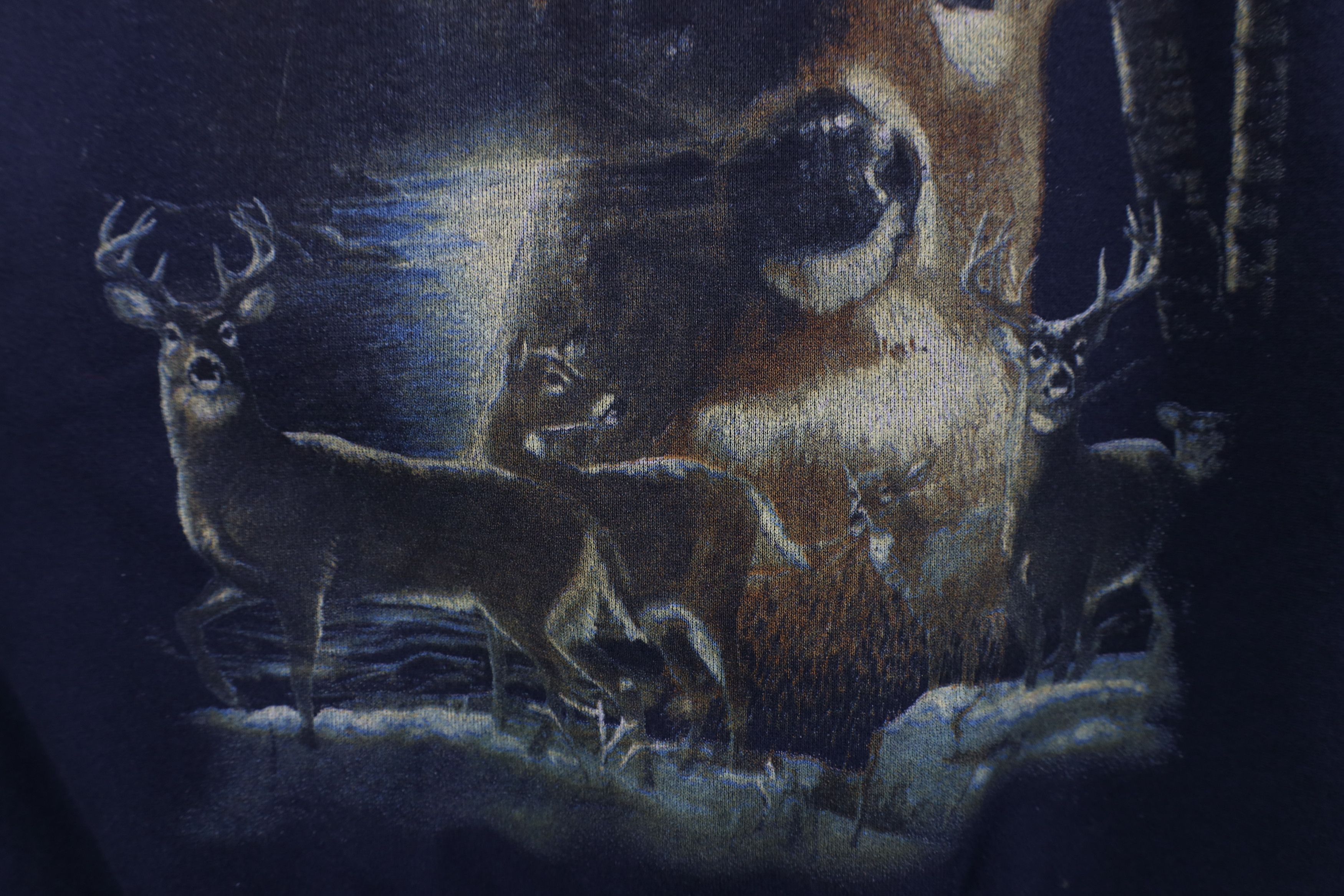 Vintage Vintage 90s Streetwear Nature Deer Buck Crewneck Sweatshirt Size US XXL / EU 58 / 5 - 5 Thumbnail