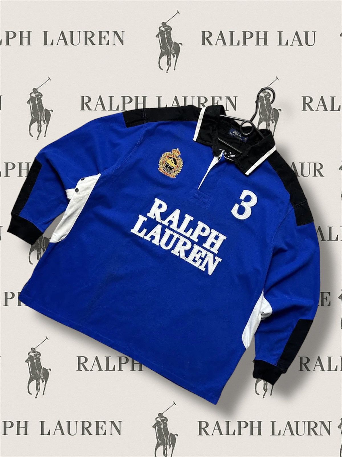 Polo Ralph Lauren Vintage Polo Ralph Lauren rugby big logo size XXXL striped Size US XXL / EU 58 / 5 - 1 Thumbnail