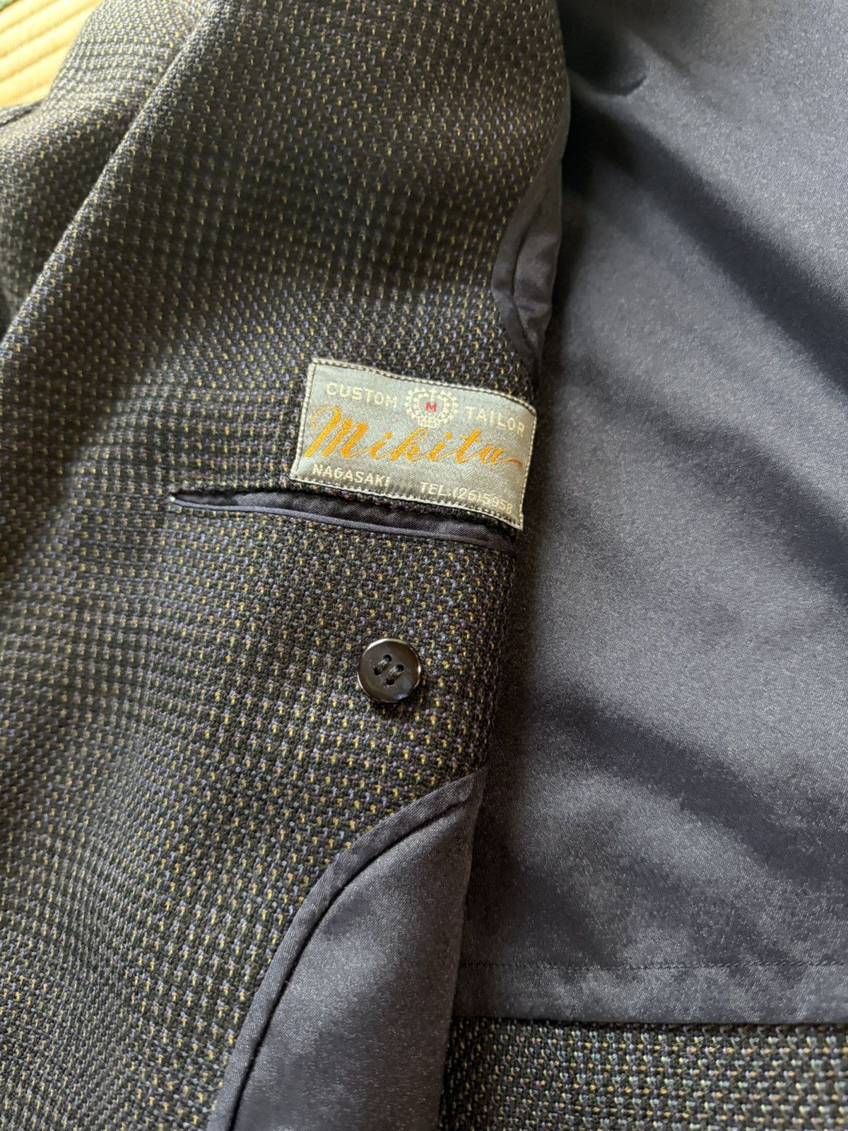 Other Vintage Japanese Wool Overcoat — Navy Micro-Check Size US XL / EU 56 / 4 - 7 Thumbnail