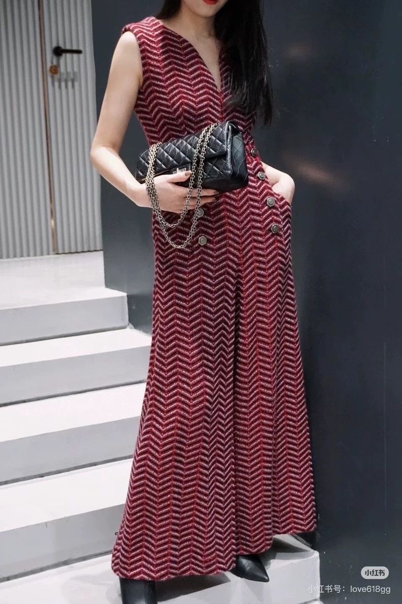 Chanel Chanel Tweed woven sleeveless jumpsuits Size 42" / US 20 - 7 Thumbnail