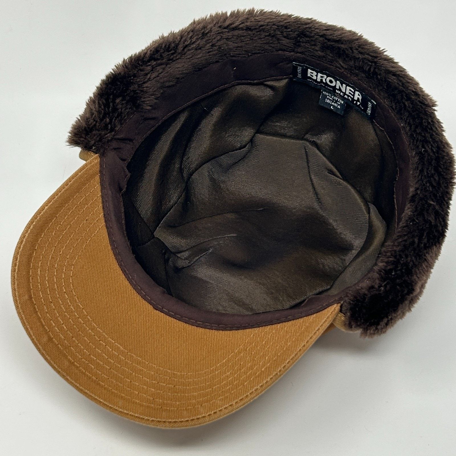 Other Broner Canvas Trapper Hat Baseball Cap Hunter Brown L Large Size ONE SIZE - 4 Thumbnail