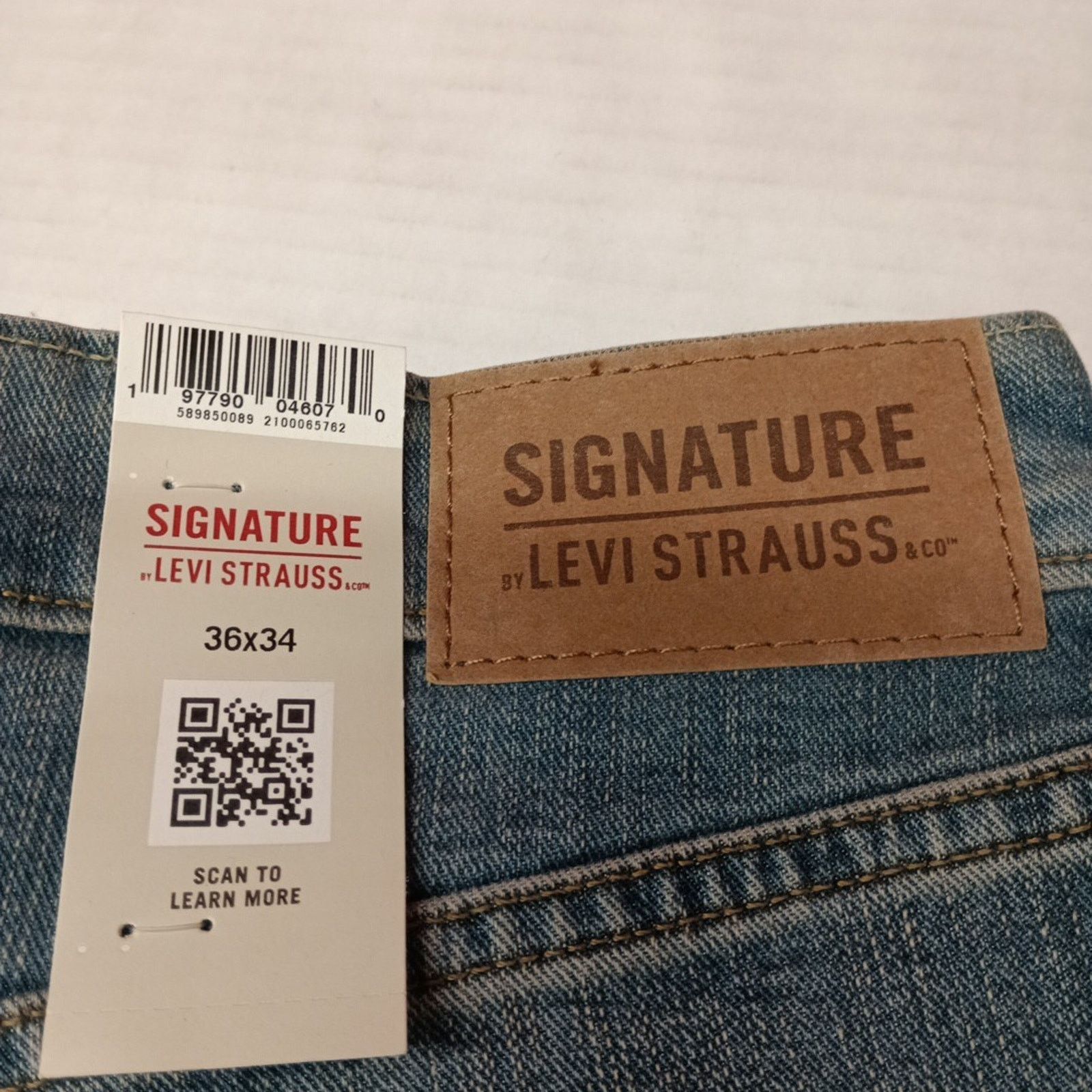 Levi's Signature By Levi Relaxed Jeans Mens 36x34 Blue Straight Leg Size US 36 / EU 52 - 2 Thumbnail