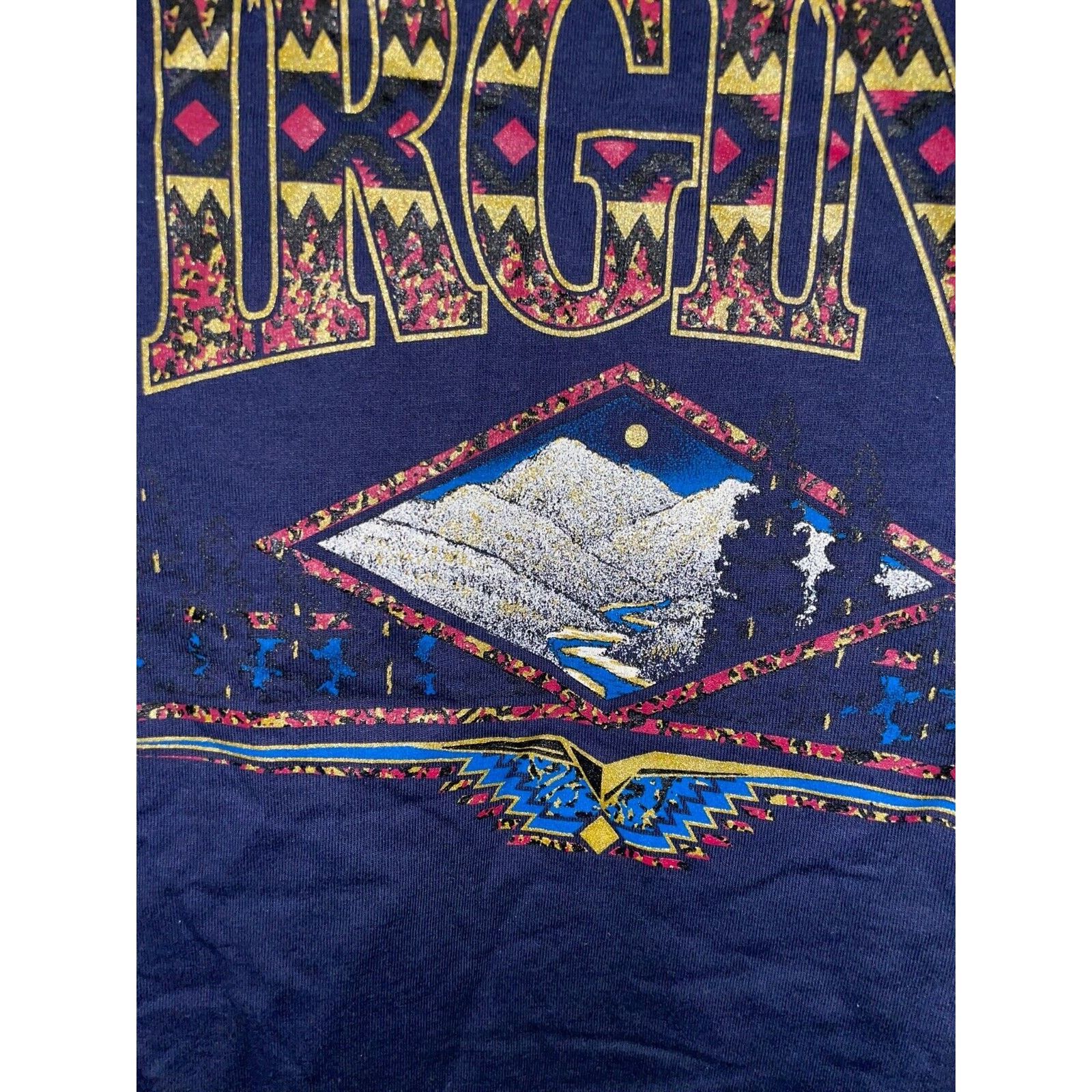 Jerzees Vintage Virginia Shirt Blue Ridge Mountains Tee VTG 90s M Size US M / EU 48-50 / 2 - 4 Thumbnail