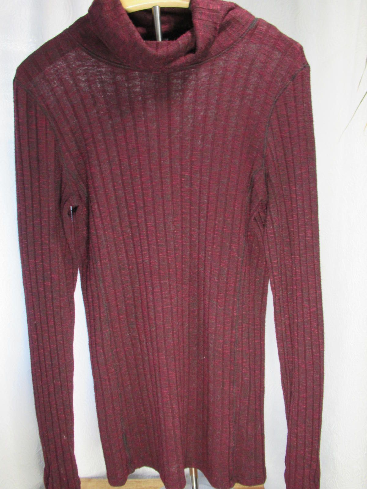 Michael Stars Michael Stars Burgundy Ribbed Turtleneck Top - OS Size ONE SIZE - 4 Thumbnail