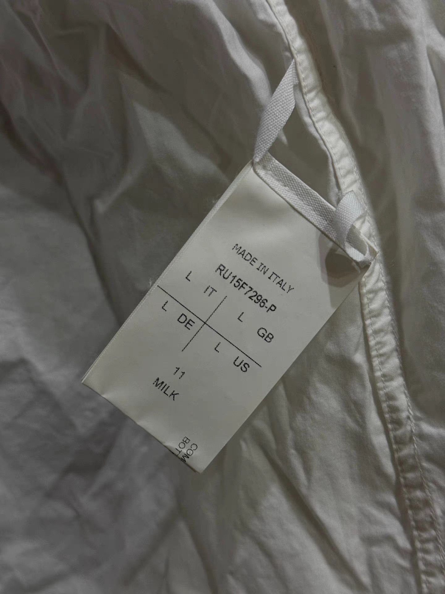 Rick Owens Rick Owens 15FW mainline collarless white shirt. Size US L / EU 52-54 / 3 - 9 Thumbnail