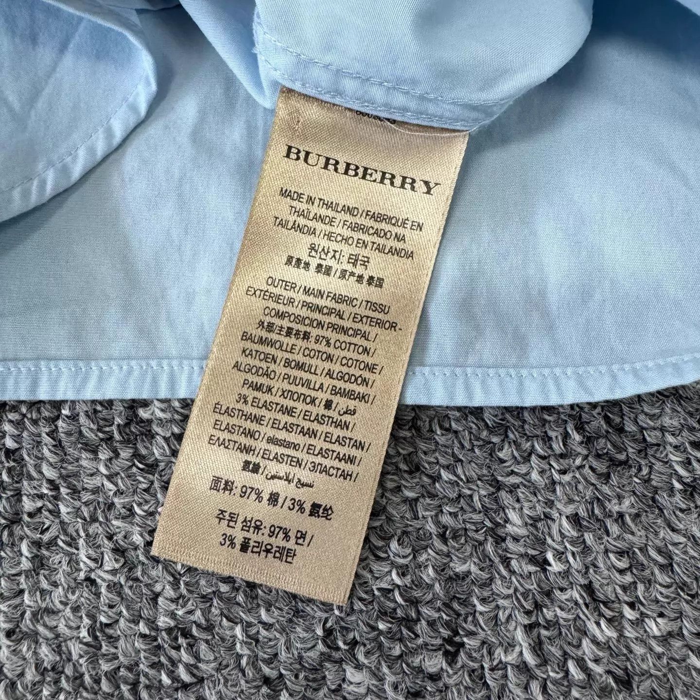 Burberry Burberry Light Blue Check Collar Casual LS Shirt S Size US S / EU 44-46 / 1 - 7 Thumbnail