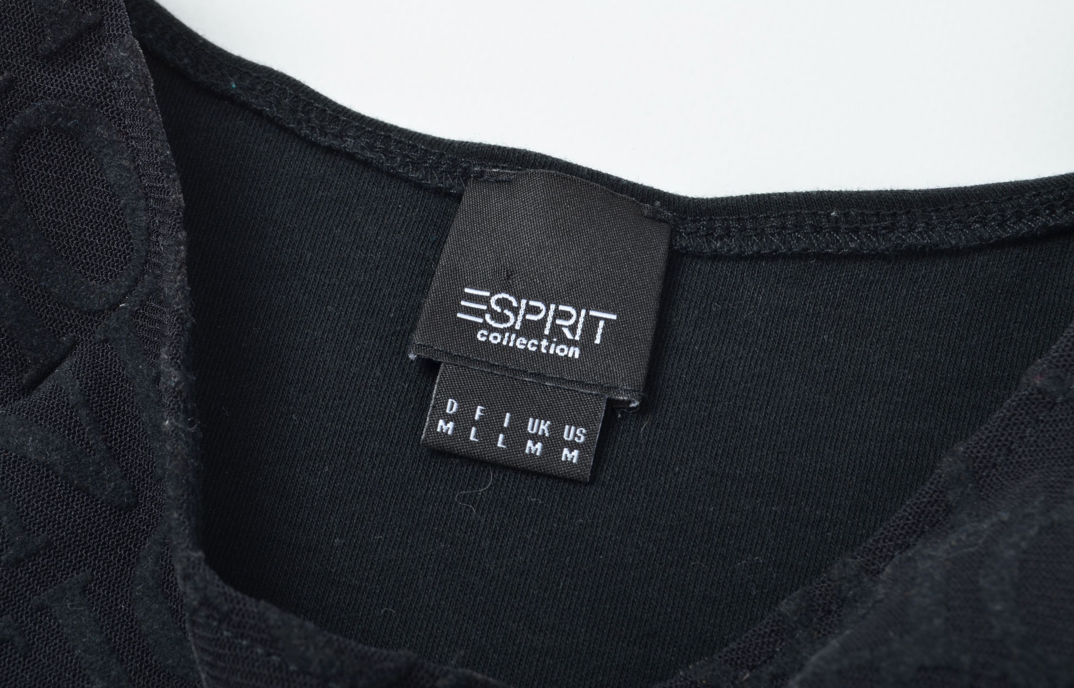 Esprit Vintage Esprit Y2K Mesh Monogramm Black Grunge Top Size M / US 6-8 / IT 42-44 - 8 Thumbnail