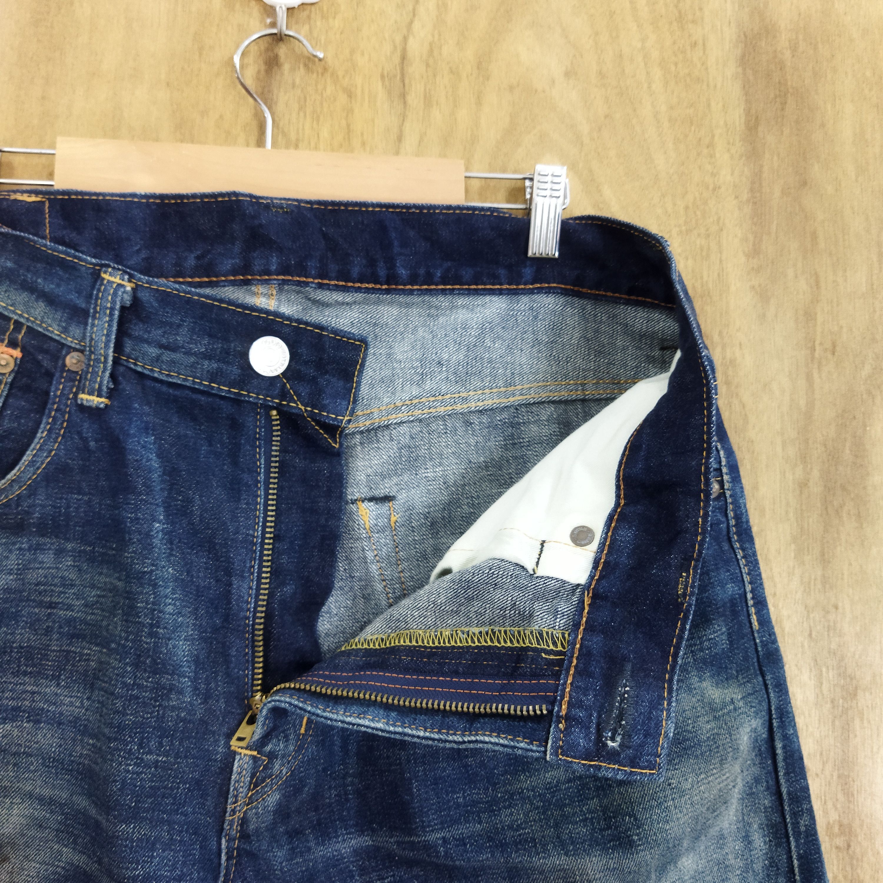 Edwin × Vintage EDWIN 505 BLUE RUSTY JEANS PANTS Size US 34 / EU 50 - 12 Thumbnail