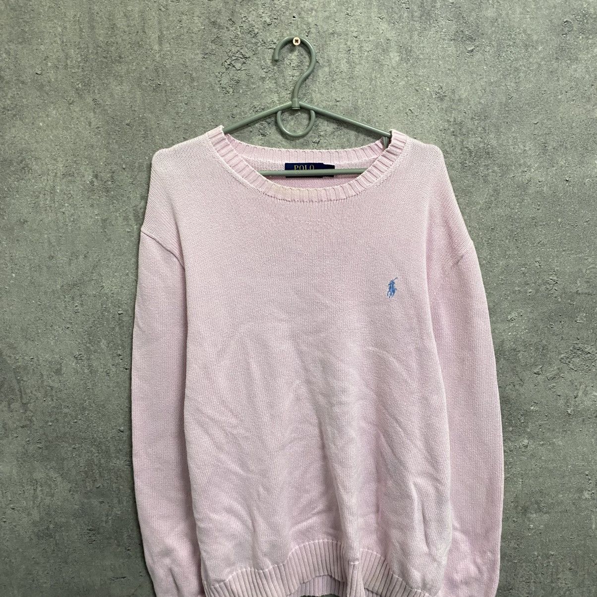 Polo Ralph Lauren Vintage Polo Ralph Lauren Sweater Pink Pony Crew Neck Y2K Size US L / EU 52-54 / 3 - 3 Thumbnail
