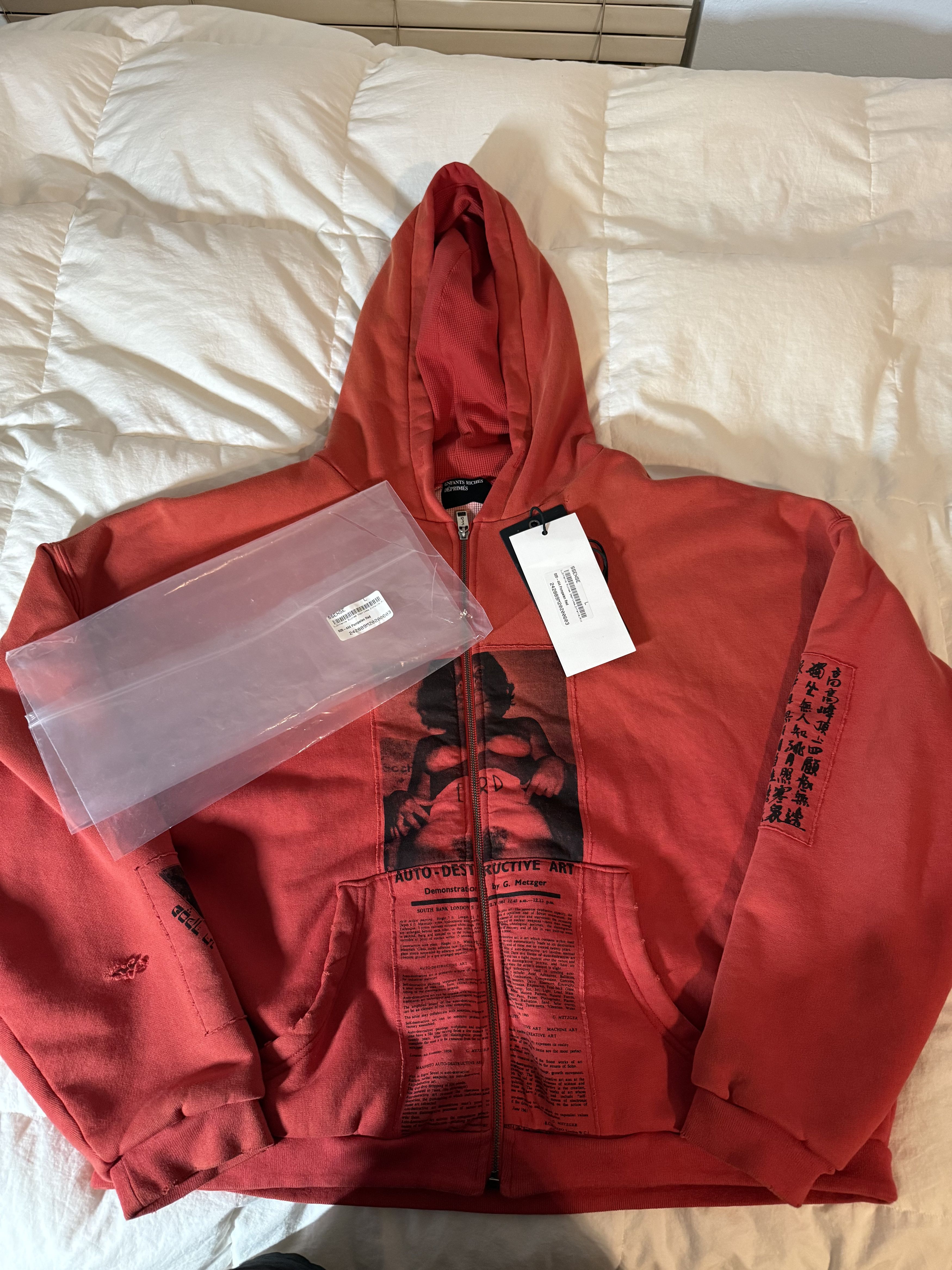 Red Anti-Process Thermal Lined Zip Hoodie