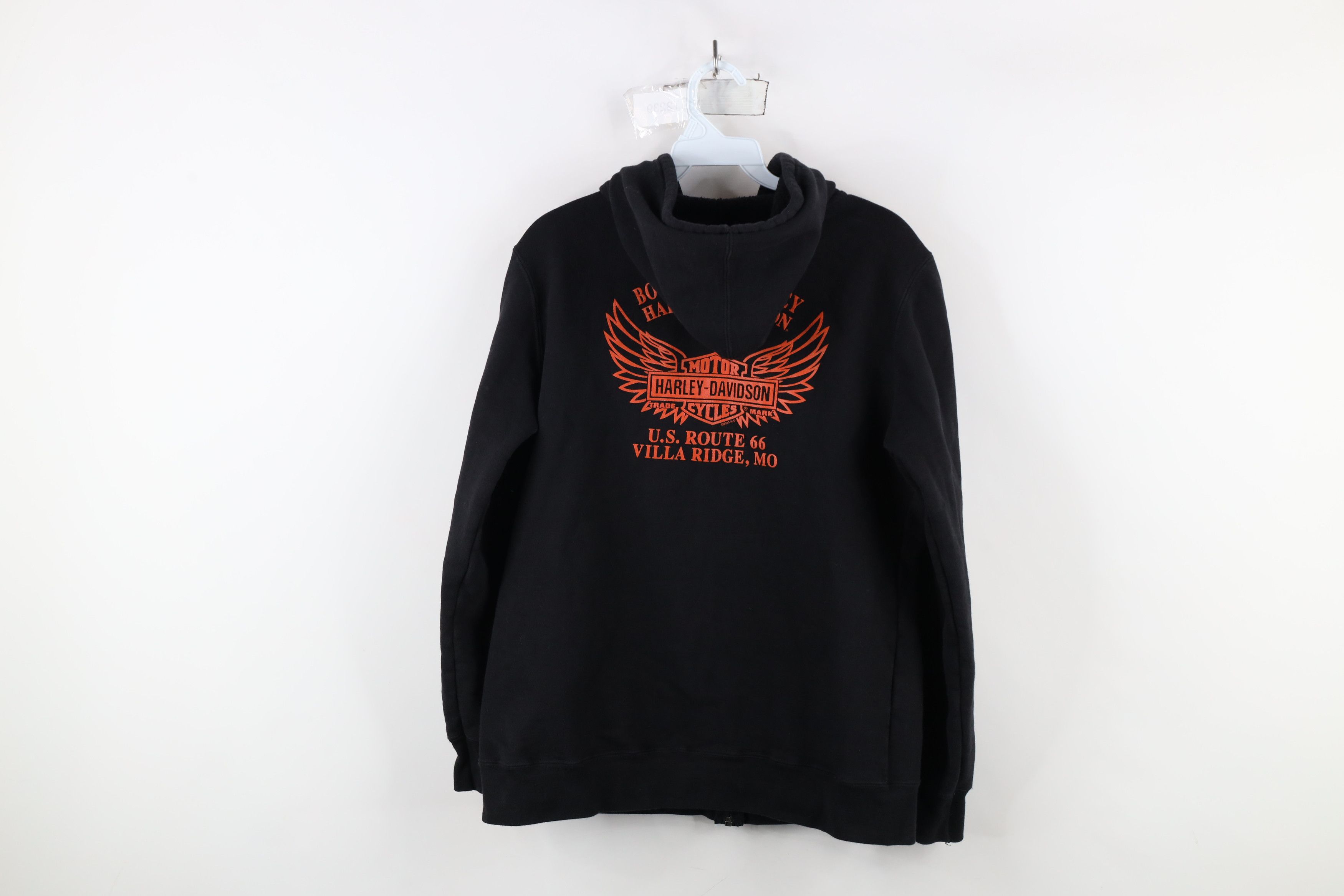 Harley Davidson × Vintage Vintage Y2K Harley Davidson Spell Out Full Zip Hoodie Black Size M / US 6-8 / IT 42-44 - 11 Thumbnail