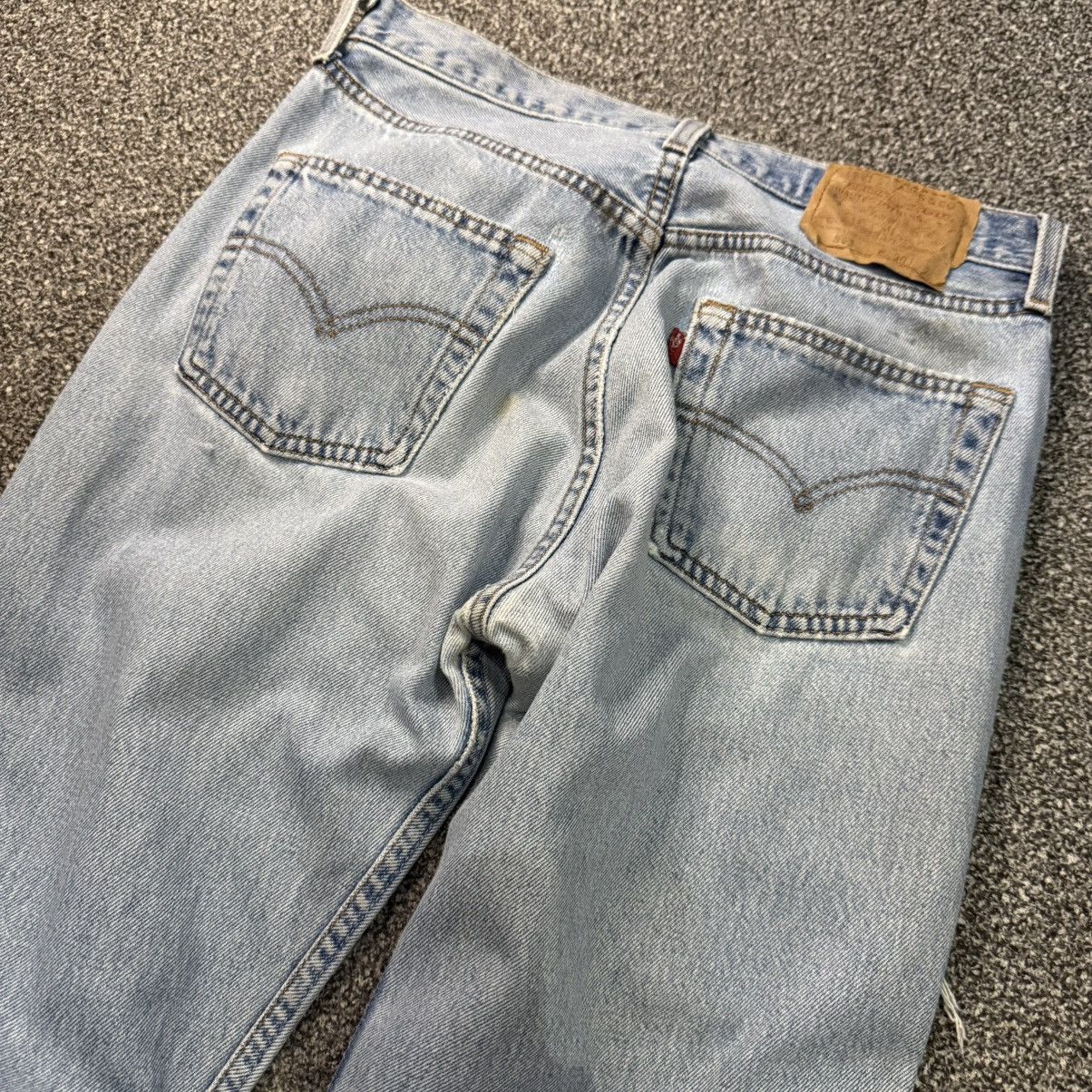 Levi's Vintage Clothing 🔥🇺🇸 Vintage 90s Levis 501 Super Distressed Faded Denim Size US 30 / EU 46 - 5 Thumbnail